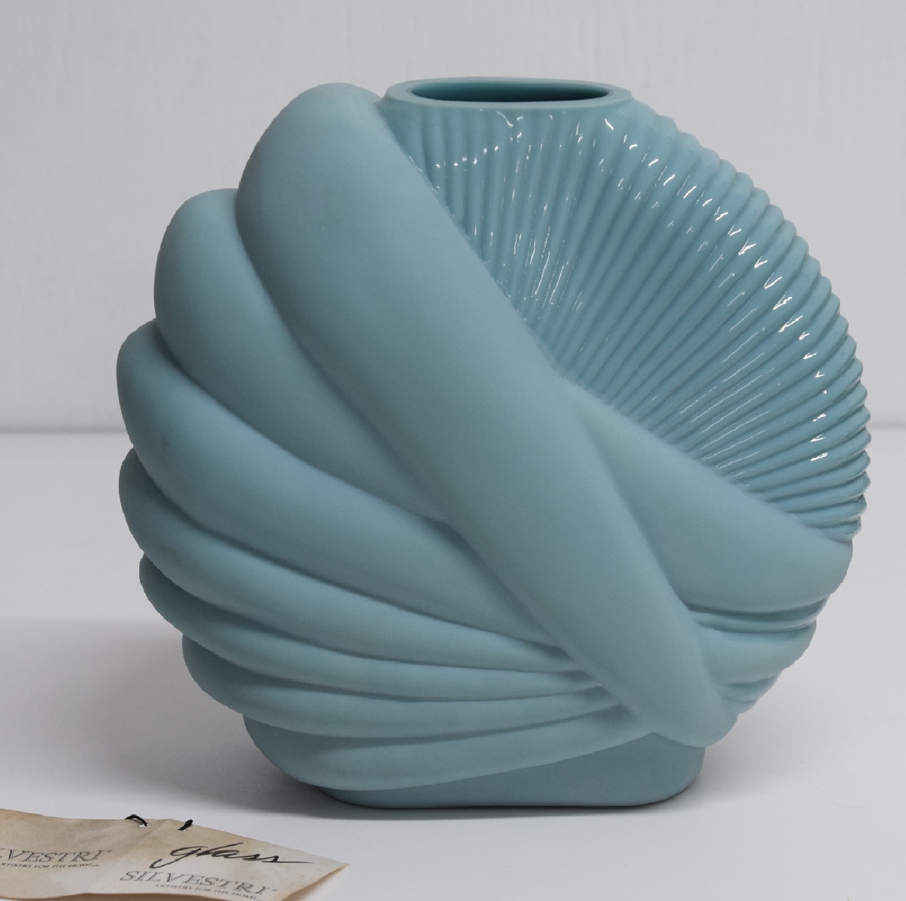 Silvestri シルヴェストリ 吹きガラス青の花瓶 Mouthblown Glass D Plus Stock