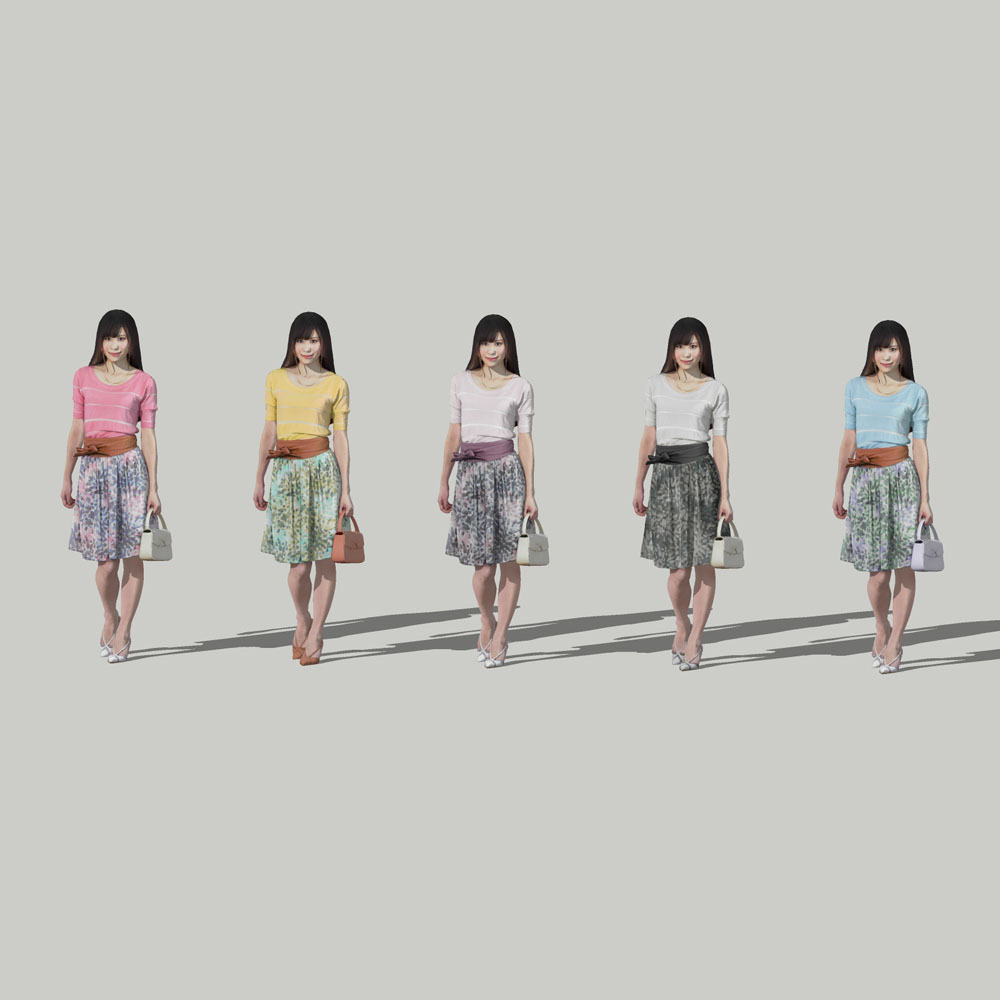 SketchUp素材 3D人物モデル ( Posed ) 077_Yui - 画像2