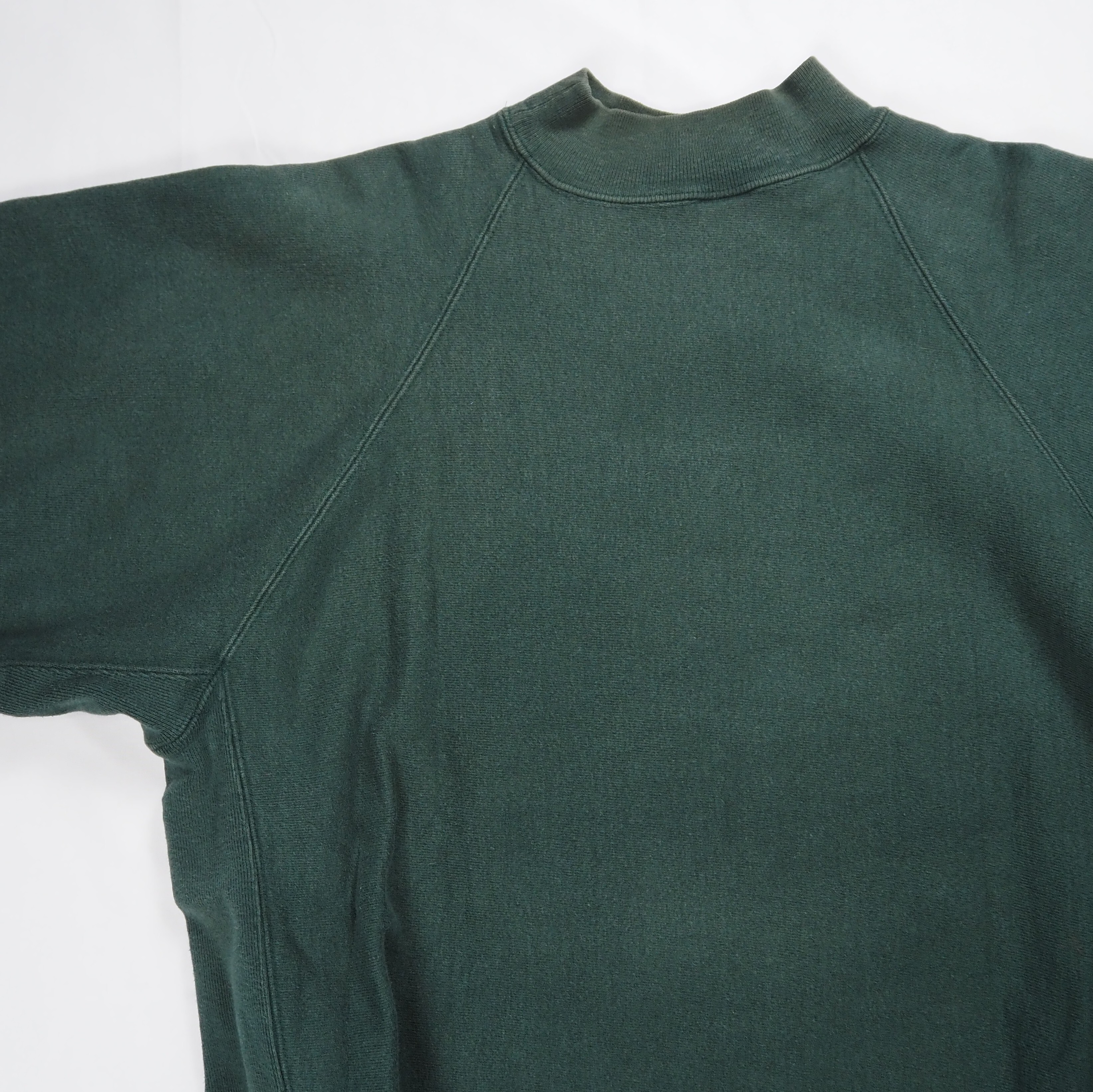 【9/23 20:00入荷】90's Champion リバースウィーブ モックネック XL グリーン の画像 11