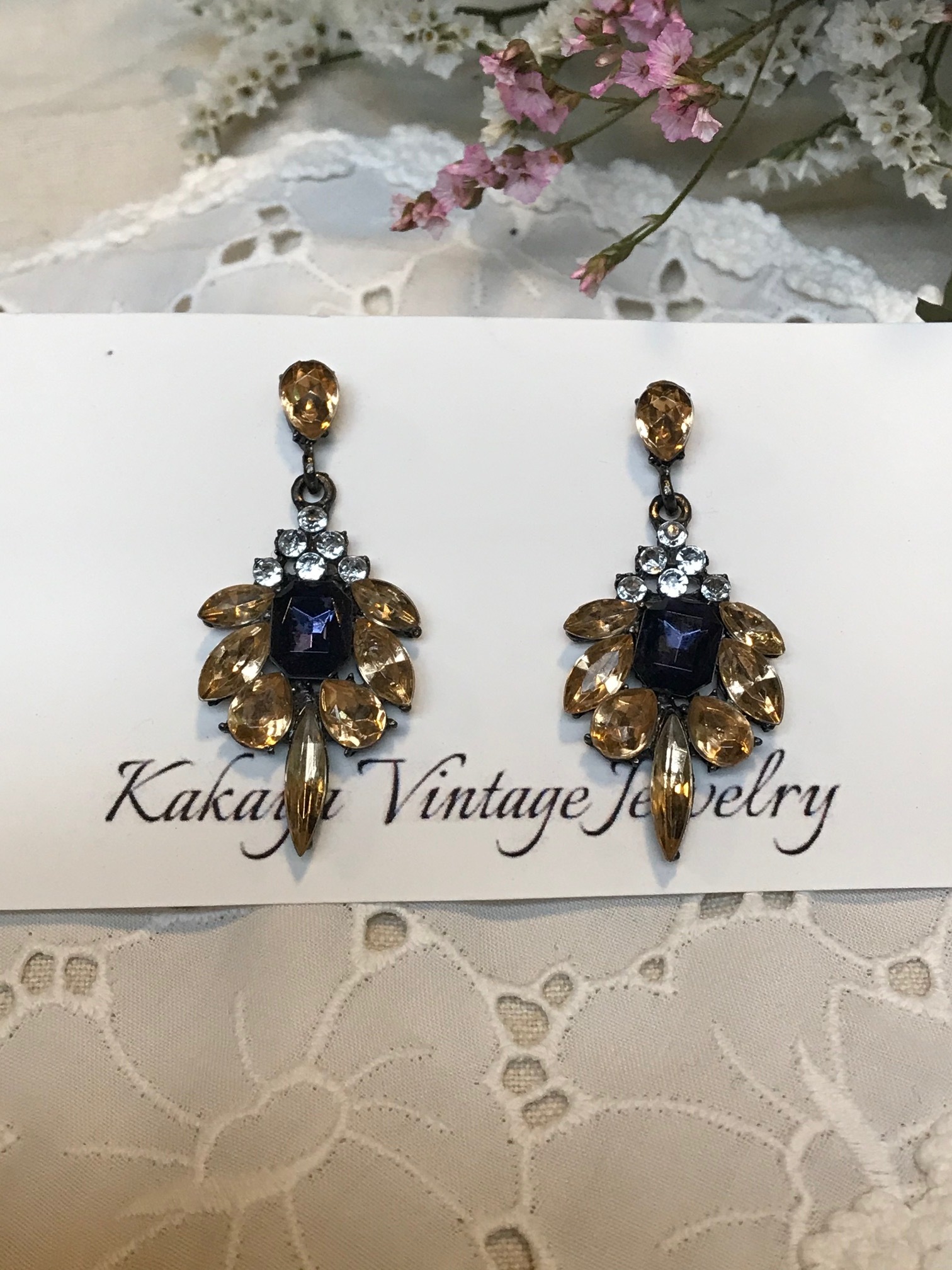 1950年代 イギリス ビンテージ ジュエリー ピアスh Kakaya