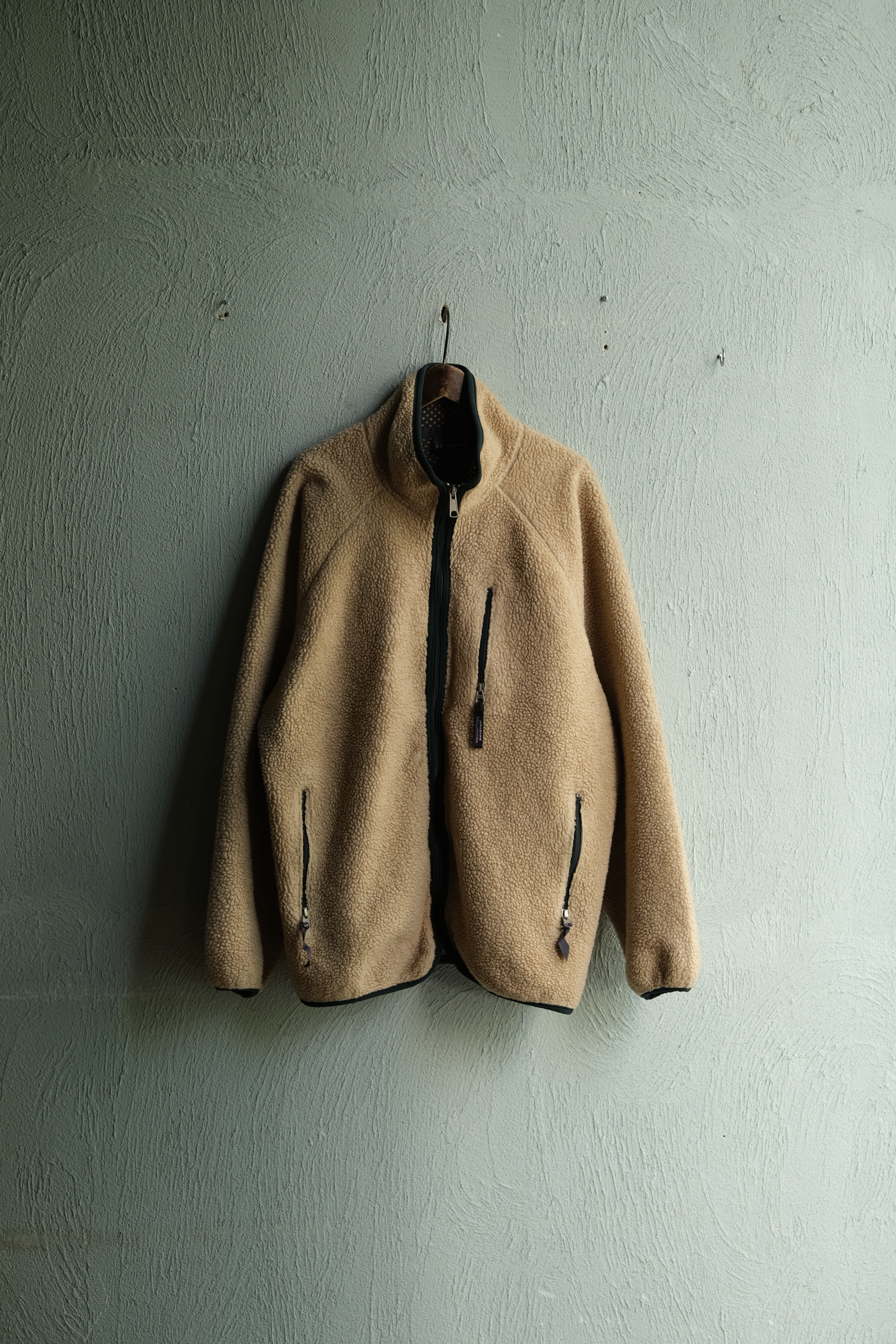 Utah/97's "patagonia" retro cardigan/made in usa/natural,green