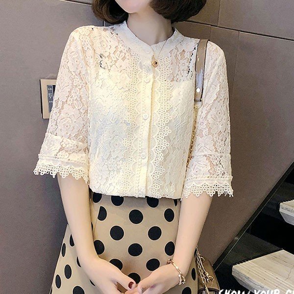 フェミニン 清楚 花柄 総レース ブラウス 2色 白 ピンク レディース 5分袖丈 オフィス すてき 人気 お呼ばれ デート コーデ 合わせやすい Torico トリコ フェミニン 清楚 花柄 総レース ブラウス 2色 白 ピンク レディース 5分袖丈 オフィス すてき 人気 お呼ばれ デート コーデ 合わせやすい Torico トリコ