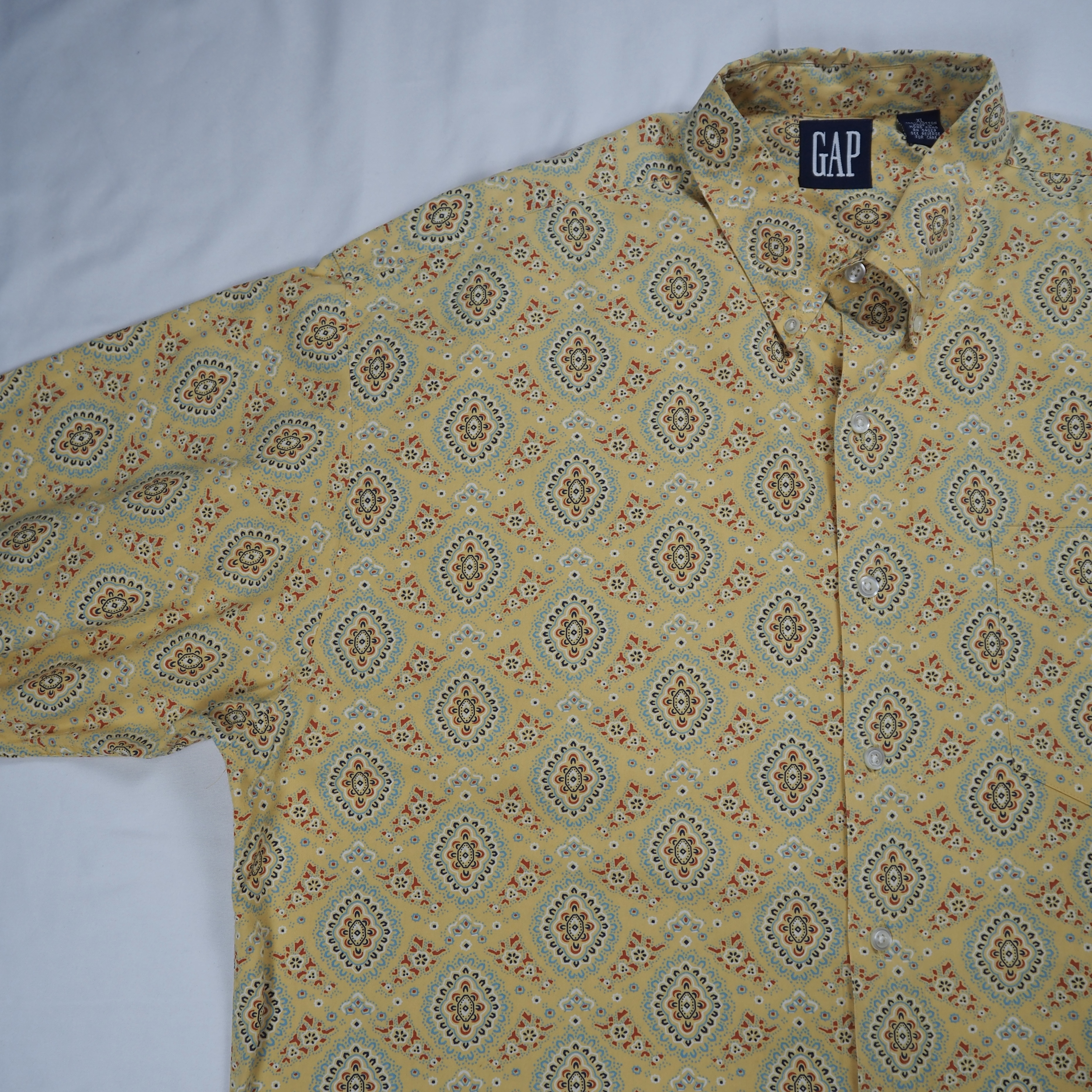 90’s OLD GAP コットンシャツ XL イエロー の画像 7
