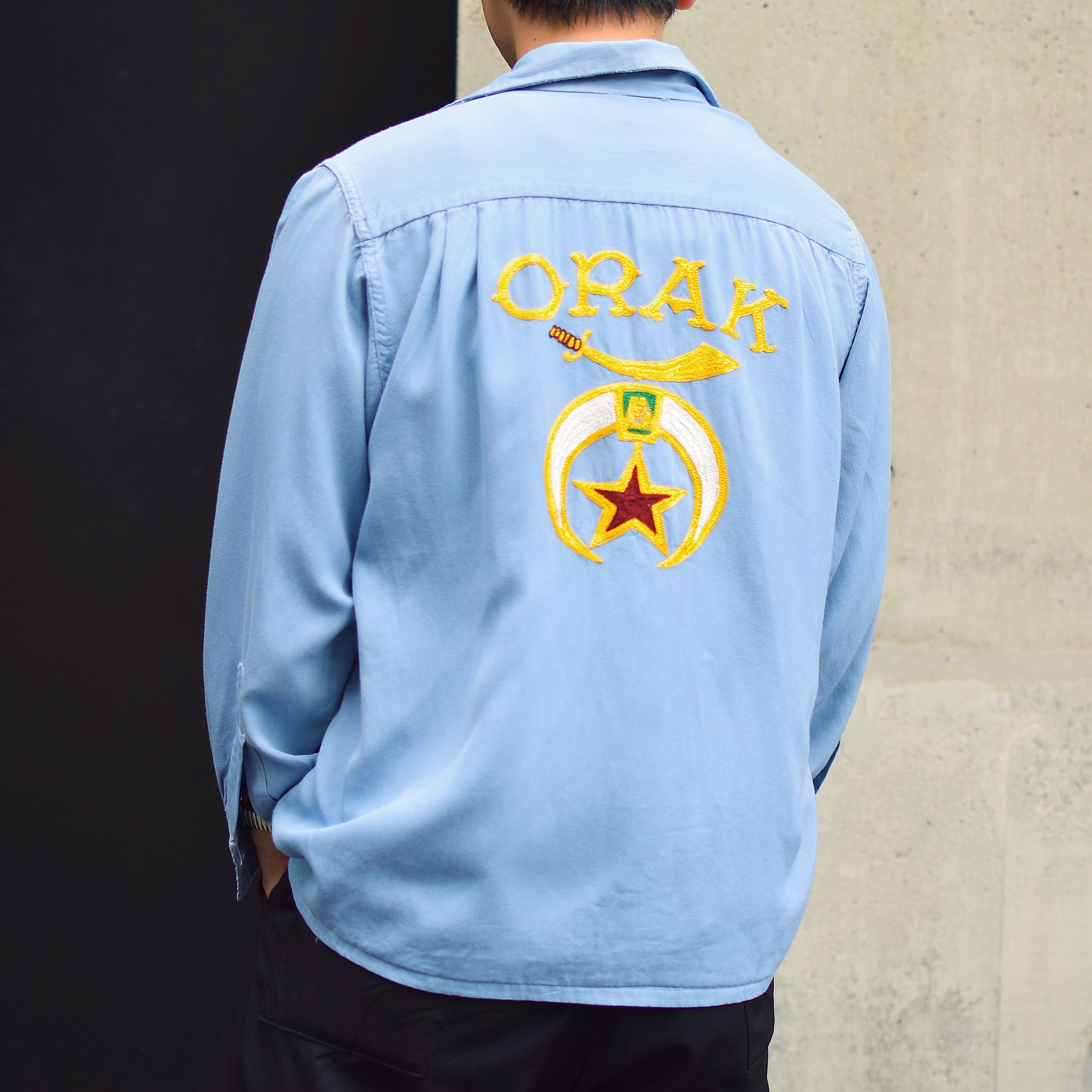 Vintage 40〜50's【Gordon FASHIONED Sportswear】"ORAK" Rayon Gabardine Shirt の画像 4