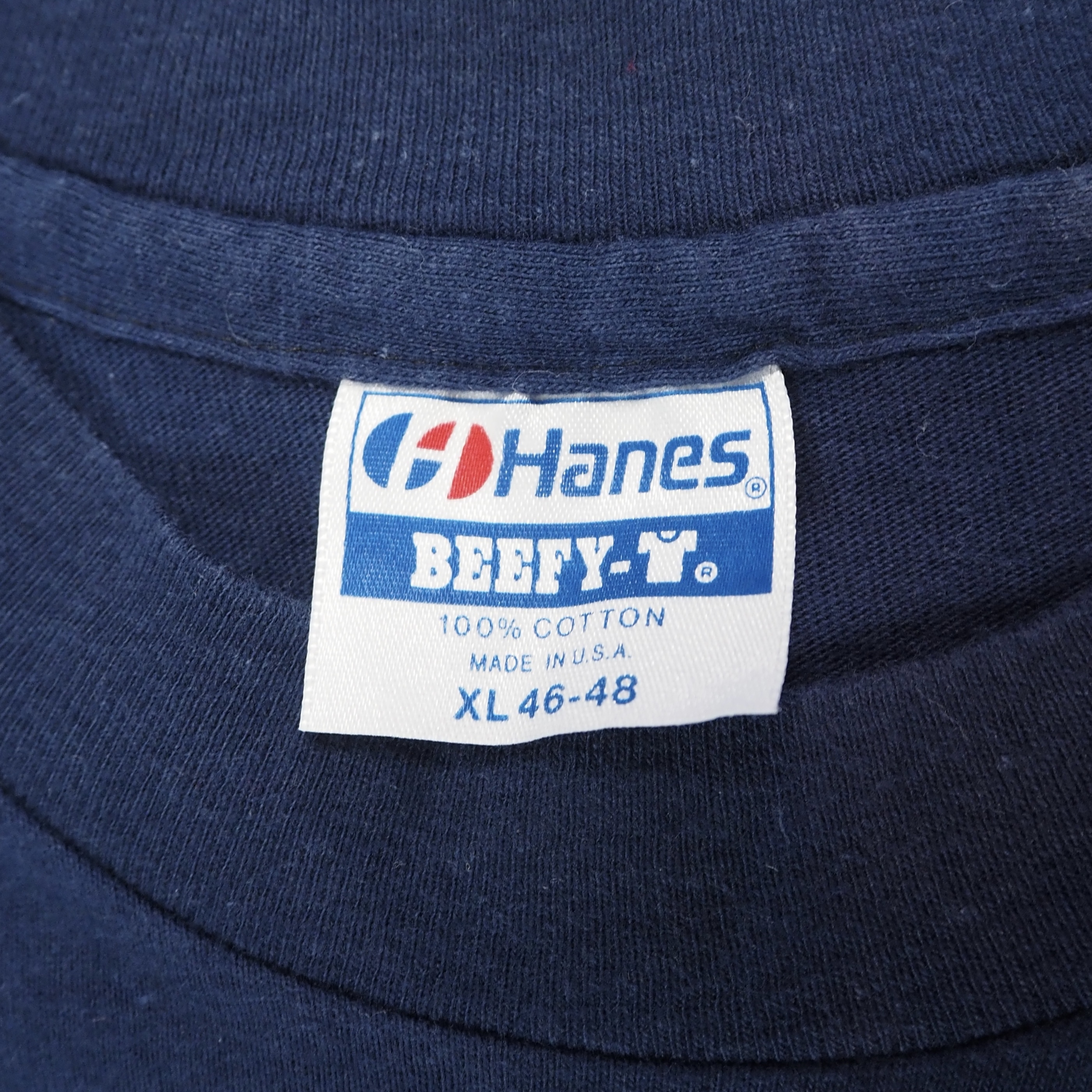 90’s Hanes プリントTシャツ オールドイングリッシュ XL ネイビー の画像 9