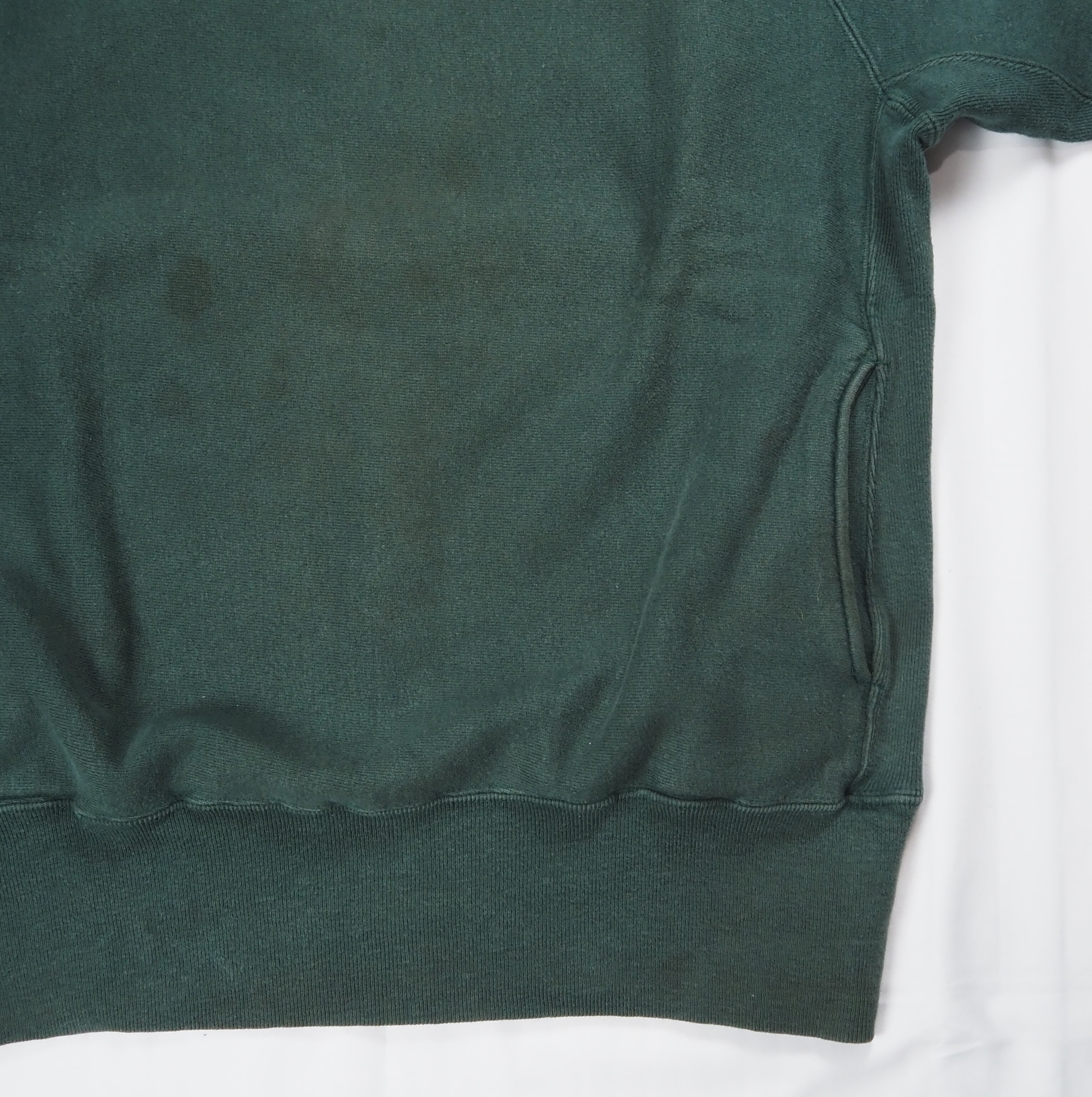 【9/23 20:00入荷】90's Champion リバースウィーブ モックネック XL グリーン の画像 7
