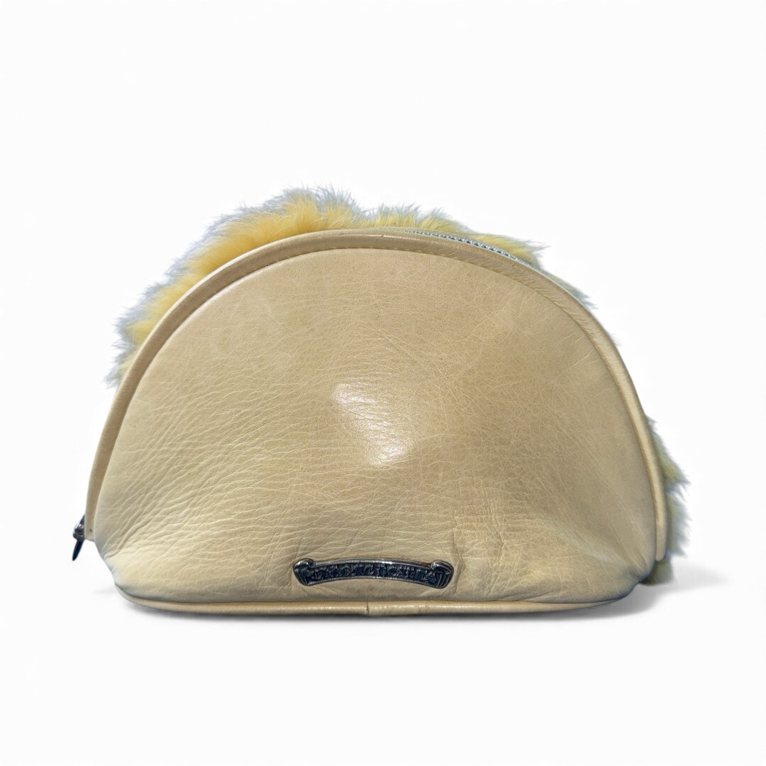 【CHROME HEARTS】クロムハーツ ダガーZIPレザー×ファーポーチ