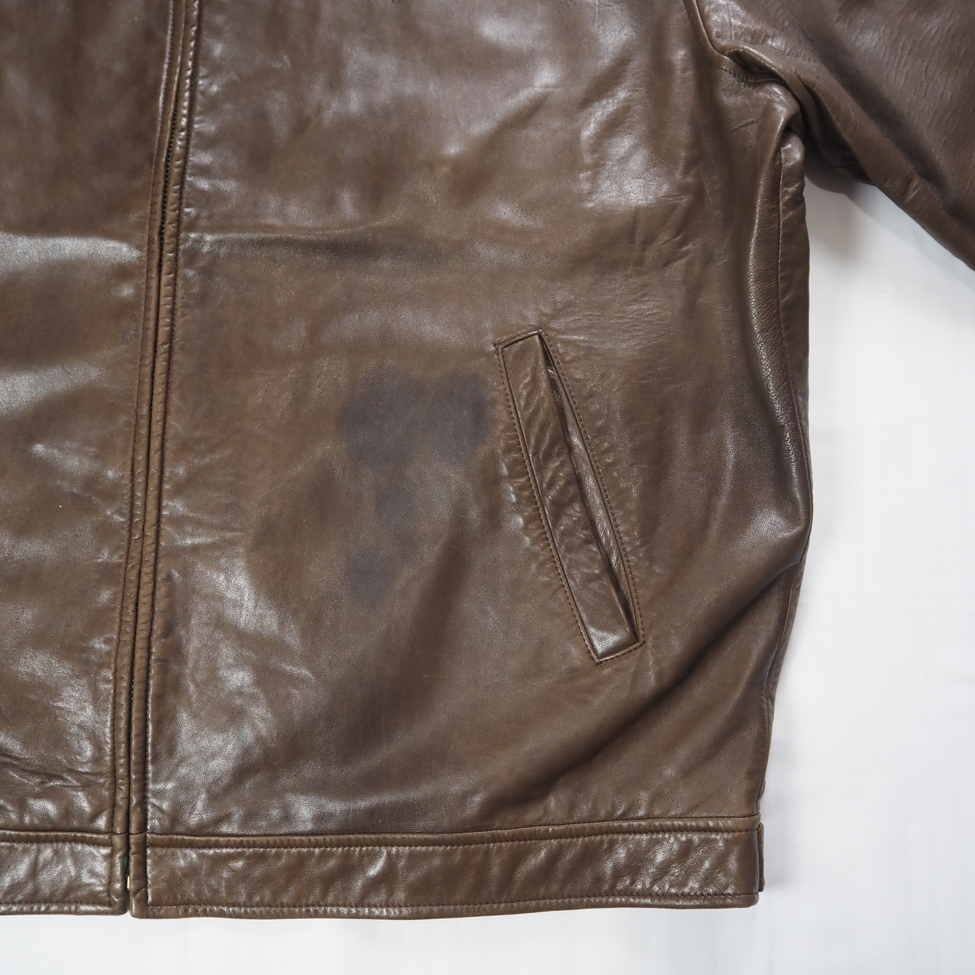 【9/23 20:00入荷】90's Ralph Lauren ラムレザージャケット XXL の画像 7