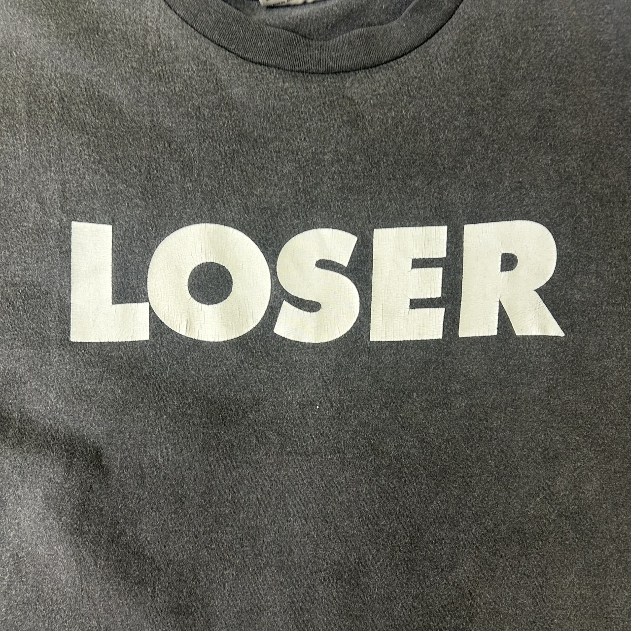 90s SUB POP “LOSER” ロゴプリント Tシャツ グランジ フェード ブラック XL の画像 3