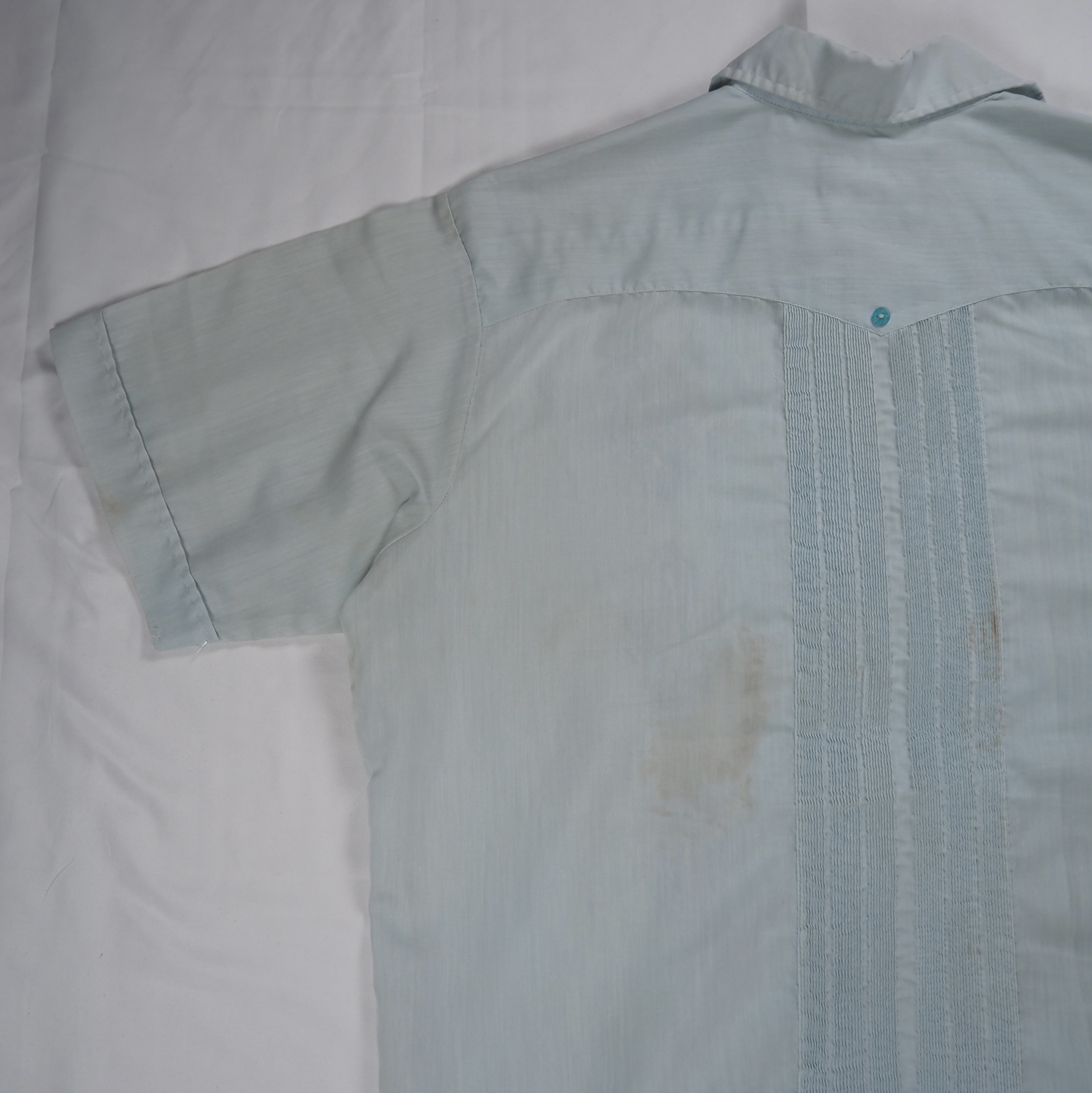 80’s キューバシャツ 水色 XL の画像 13