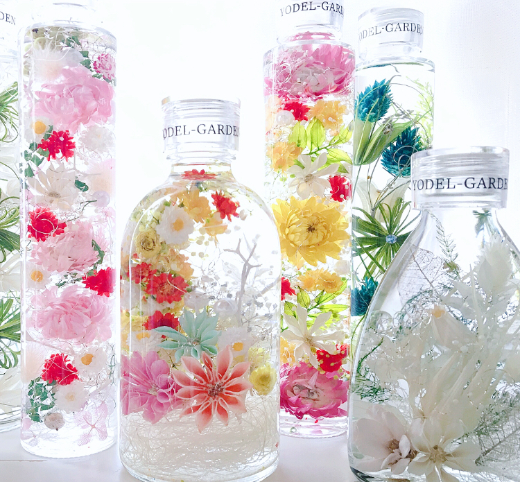 ハーバリウム ずんぐりボトルlサイズ スペシャル Special 特別な イエロー オレンジ系 Yodel Garden