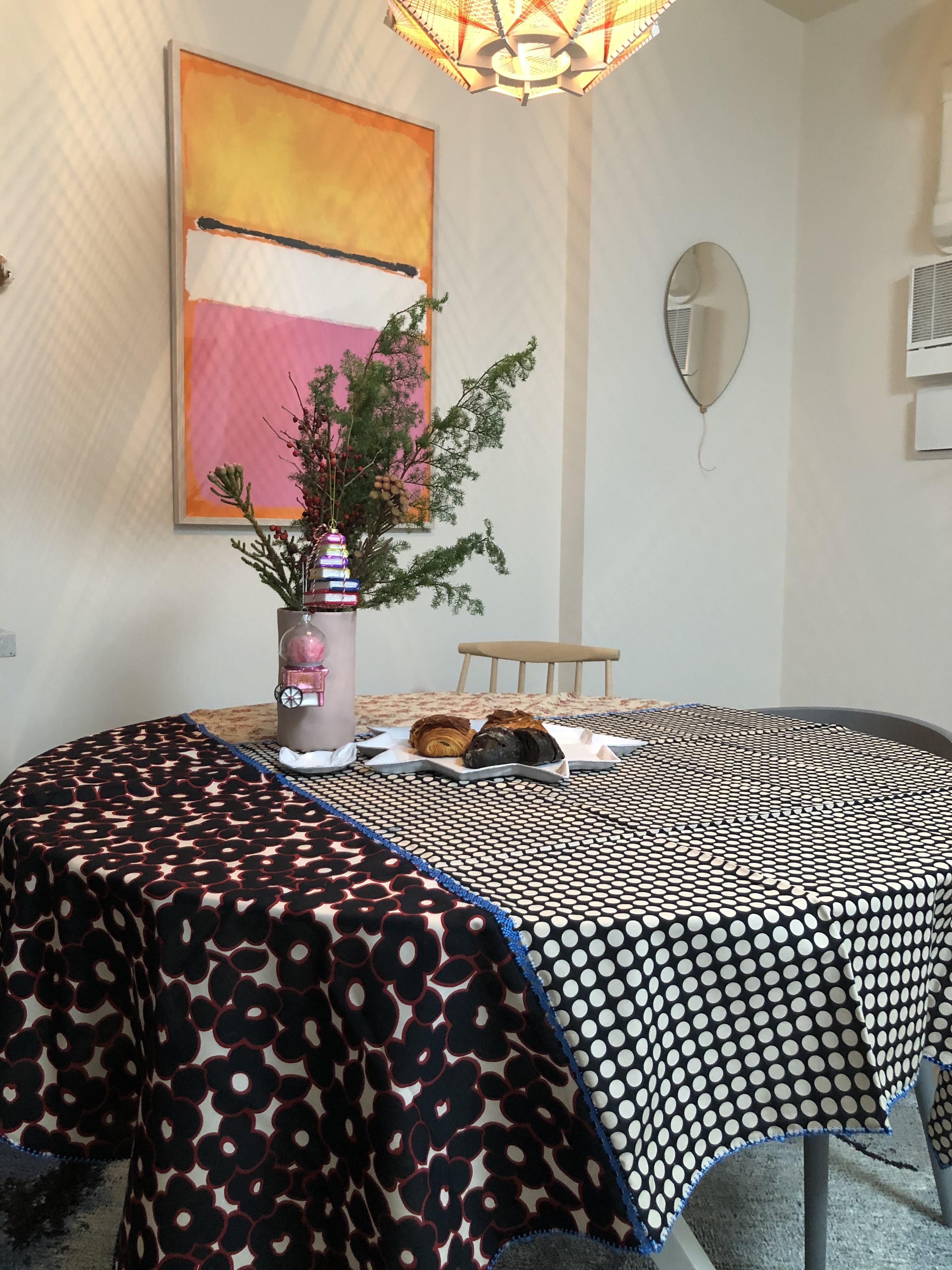 予約 お好みご相談下さい Leo Atlante テーブルクロス ブラウン 140cm 140cm Cachecache