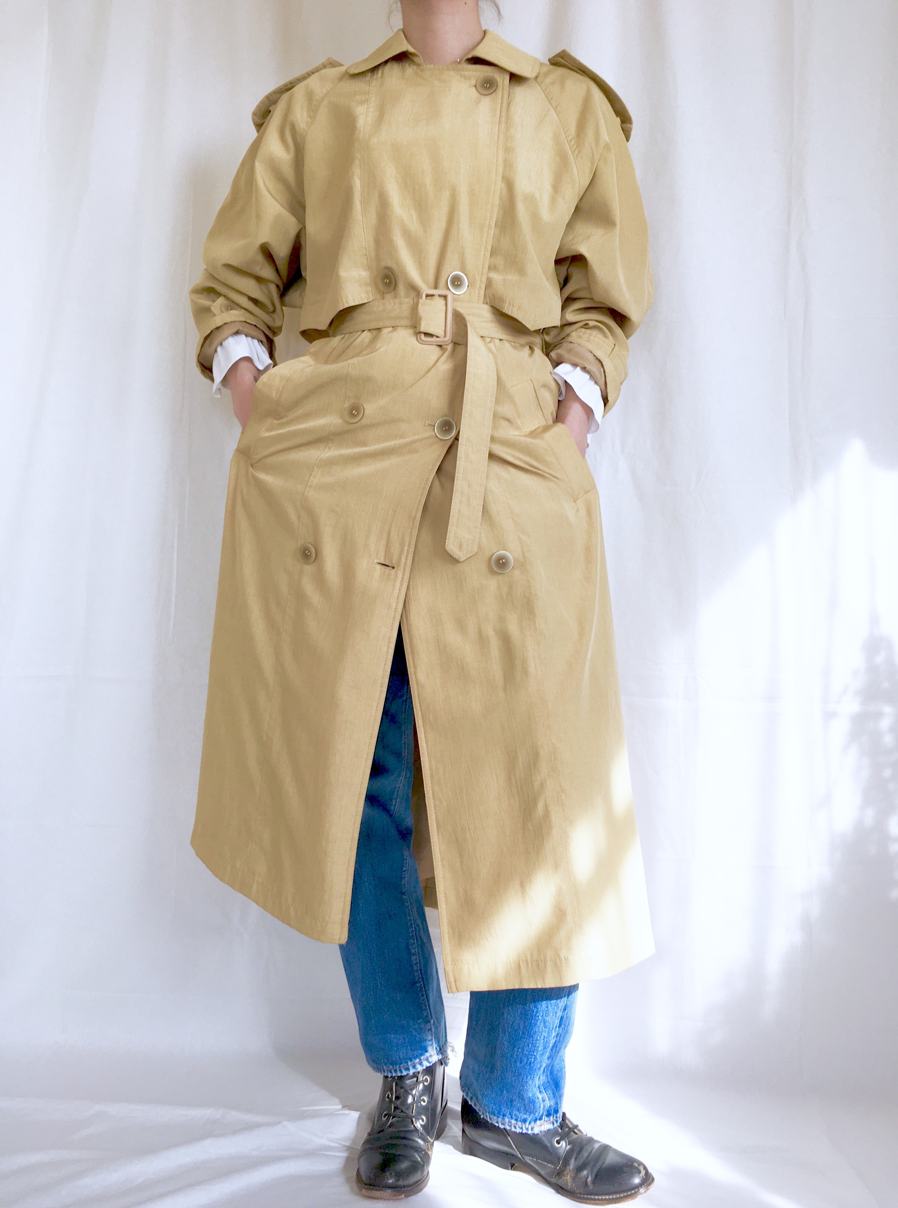 vintage maxi trench coat | malt