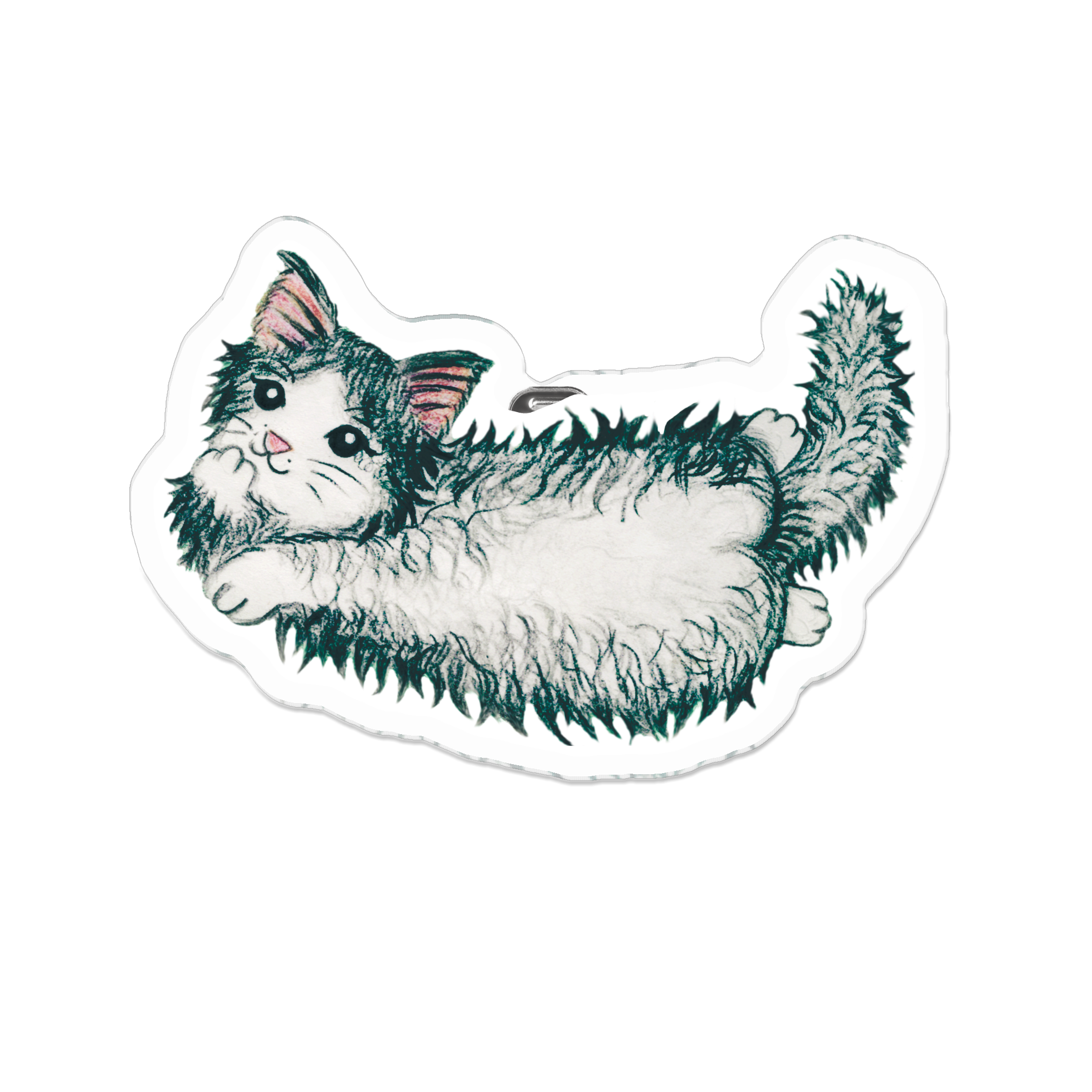 ハチワレ猫のへそ天ブローチ Memento Original Goods ハチワレ猫のへそ天ブローチ Memento Original Goods