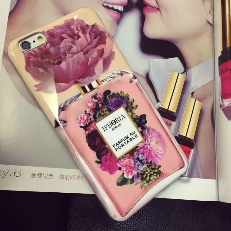 花柄 香水瓶ボトル仕様 Iphone6 6sケース ピンク ブラック N319 Import Shop Ao