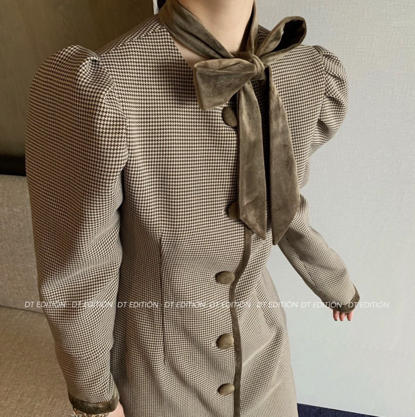 リボンタイチェックワンピースtm0565 Tiam