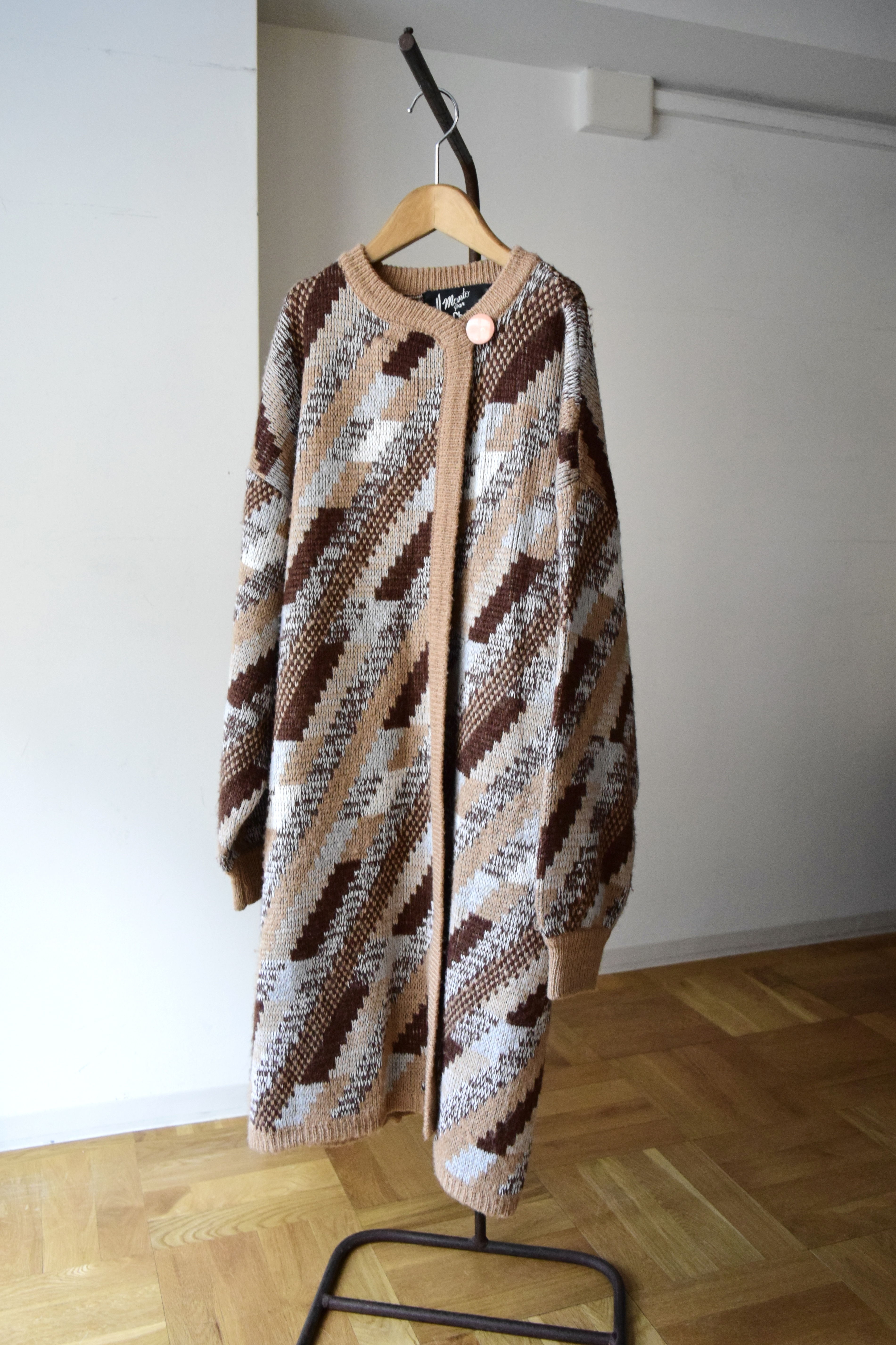 Vintage pattern knit coat の画像 7