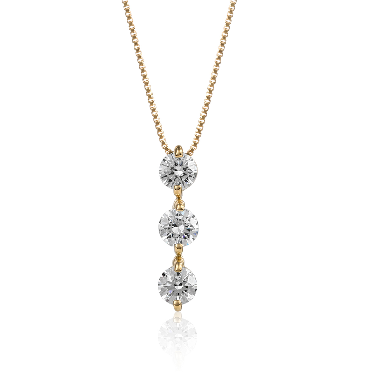 【S53】0.50ct 3ストーンダイヤモンドネックレス【SIN-0371】