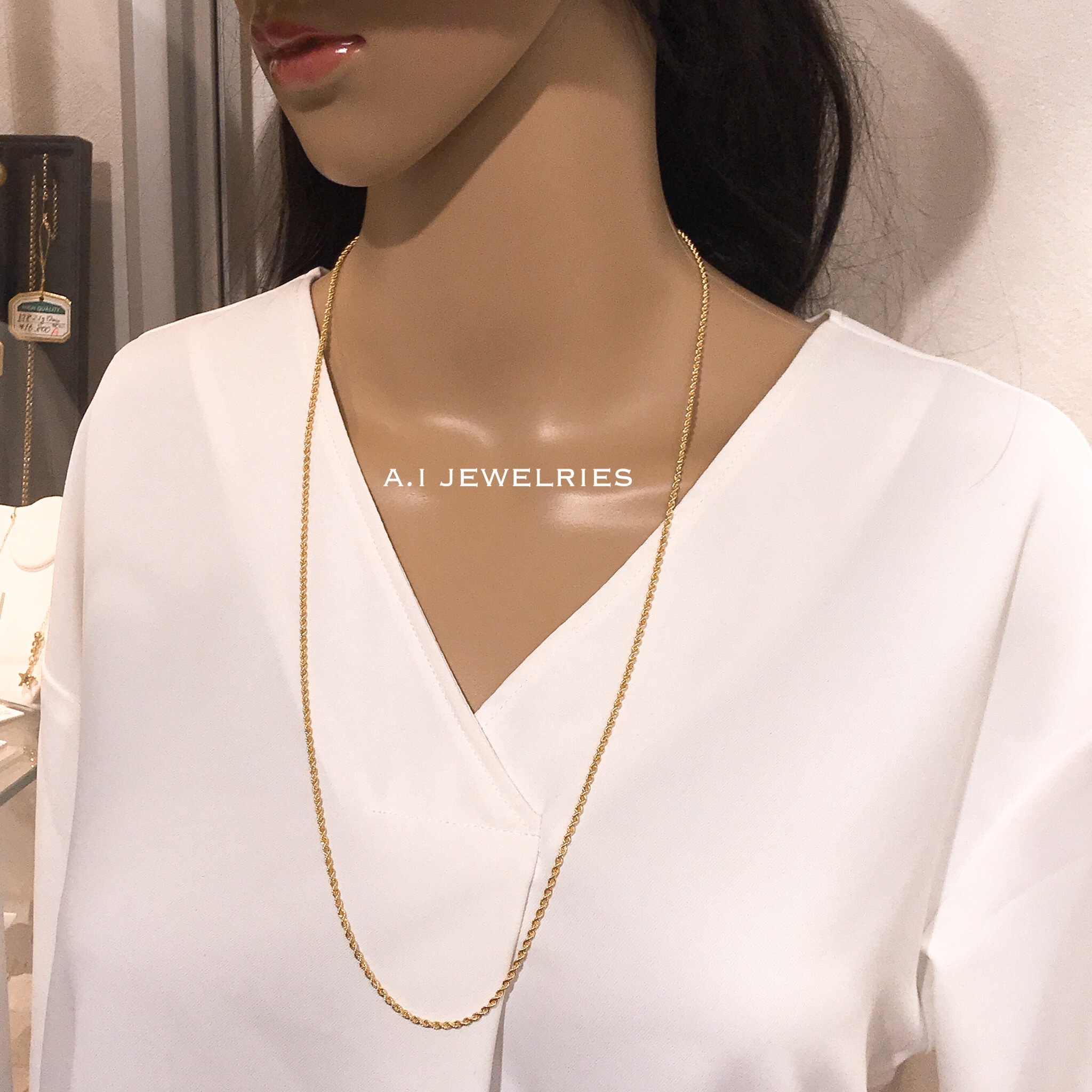 K18 18金 70cm Long ロング 長め ロープ ネックレスチェーン Rope Necklace Chain Mens Ladies 男女兼用 サイズ A I Jewelries エイアイジュエリーズ K18 18金 70cm Long ロング 長め ロープ ネックレスチェーン Rope Necklace Chain Mens Ladies 男女兼用 サイズ A I Jewelries エイアイジュエリーズ
