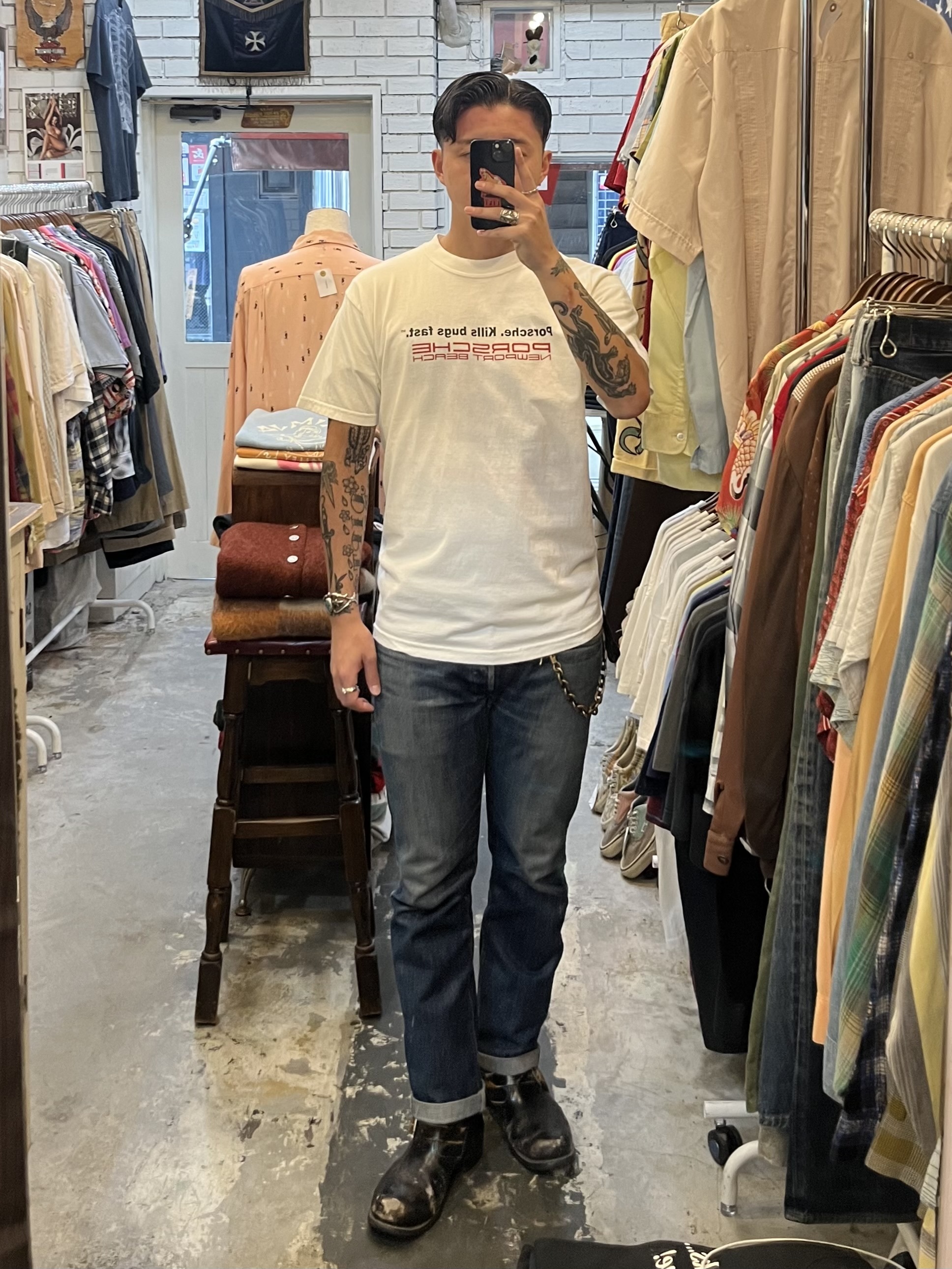 00’s ポルシェTシャツ Mサイズ ホワイト の画像 4