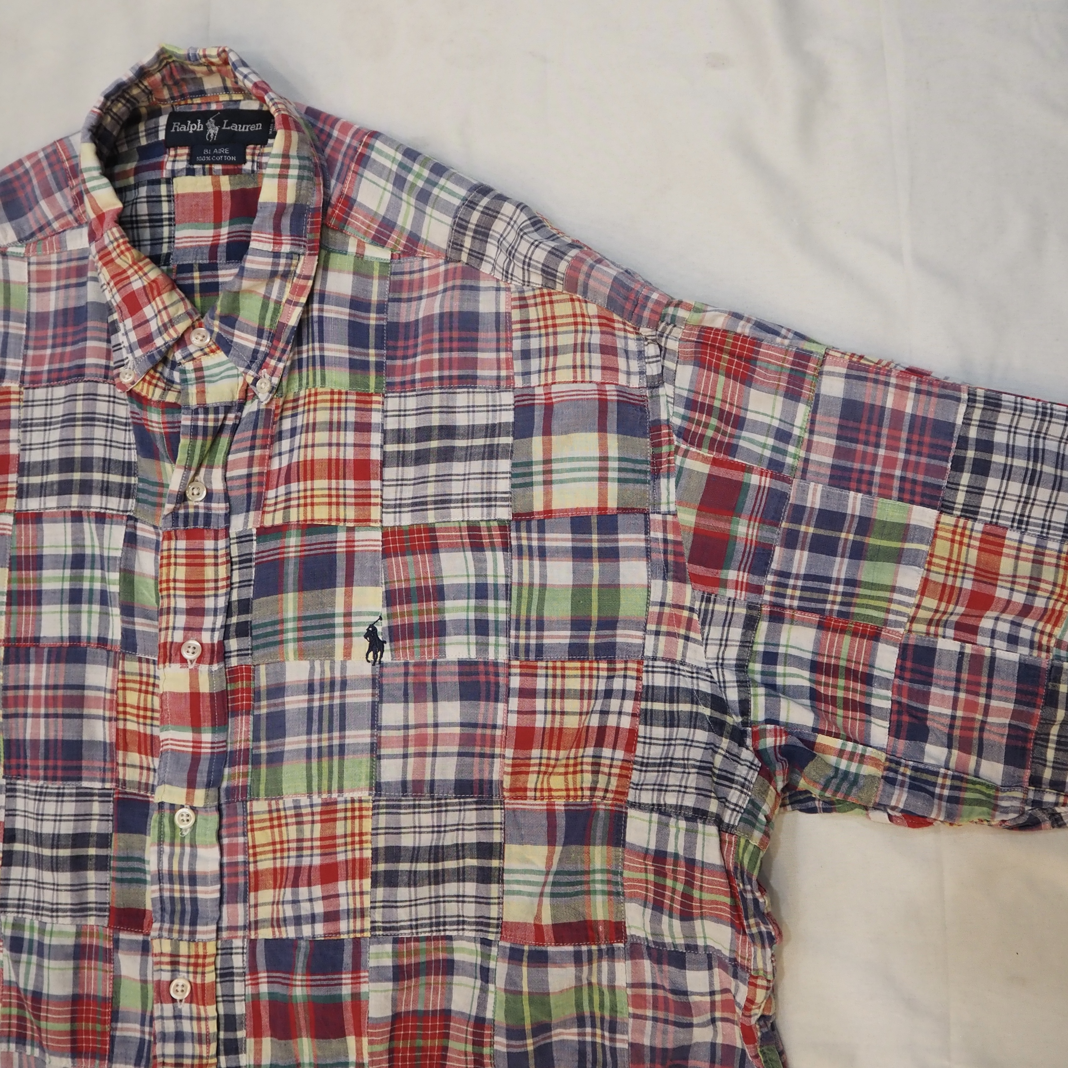 90’s Ralph Lauren パッチワークシャツ Size XL の画像 3