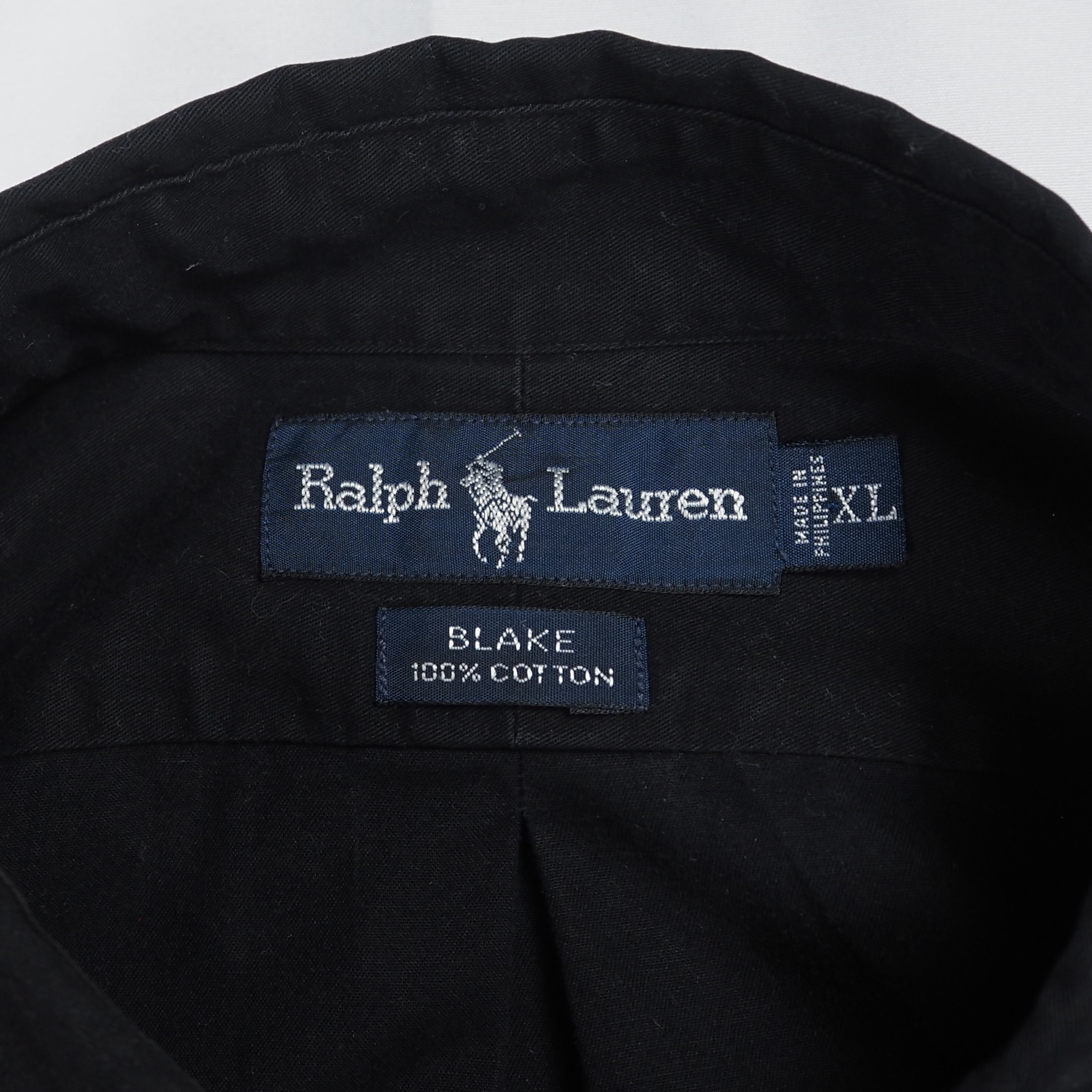 90’s Ralph Lauren Blake BDシャツ ブラック XL の画像 7