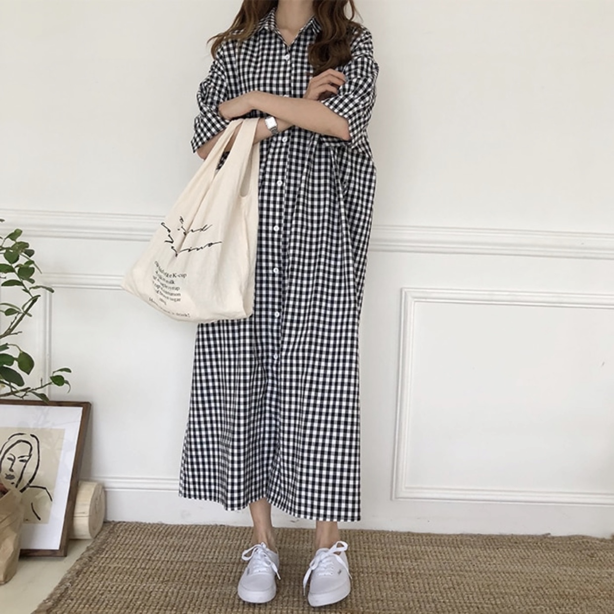 チェック ロングシャツワンピース 9style チェック ロングシャツワンピース 9style