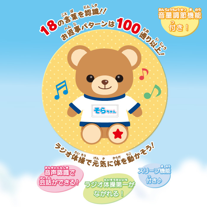 送料無料 体操 大好き おしゃべり くまのそらちゃん 動くおもちゃ 動くぬいぐるみ 動く 音楽 ミュージック サウンド アクション 音声認識 会話 ラジオ体操 ぬいぐるみ 癒し おもちゃ 玩具 トイ プレゼント ギフト クリスマス 誕生日 くま クマ 熊 テディベア S Os 6h658 送料無料 体操 大好き おしゃべり くまのそらちゃん 動くおもちゃ 動くぬいぐるみ 動く 音楽 ミュージック サウンド アクション 音声認識 会話 ラジオ体操 ぬいぐるみ 癒し おもちゃ 玩具 トイ プレゼント ギフト クリスマス 誕生日 くま クマ 熊 テディベア S Os 6h658