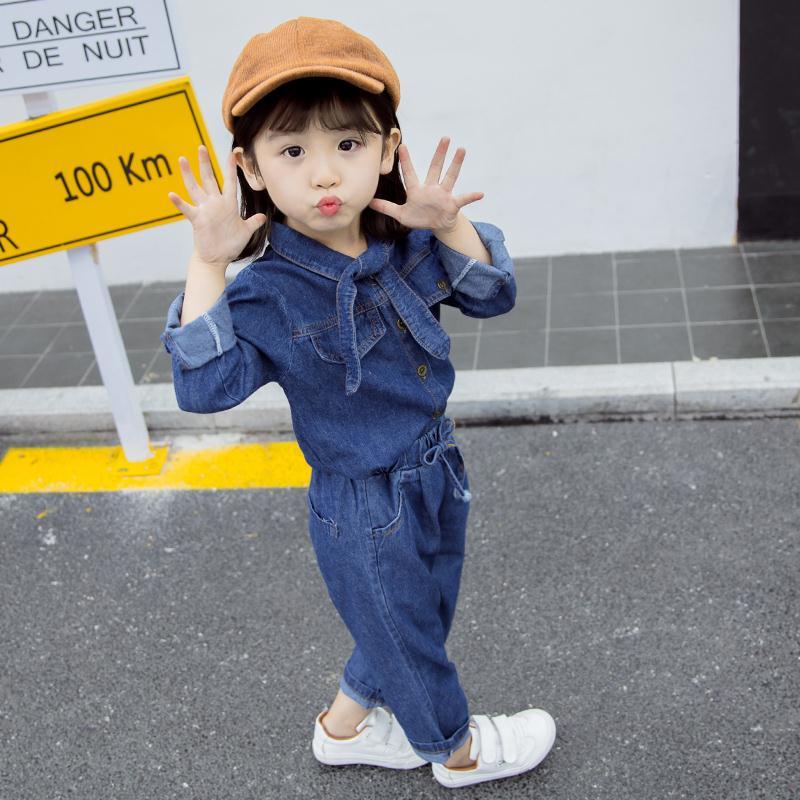 ベビー服 80 130 無地 デニム 韓国系 おしゃれ 長袖 女の子