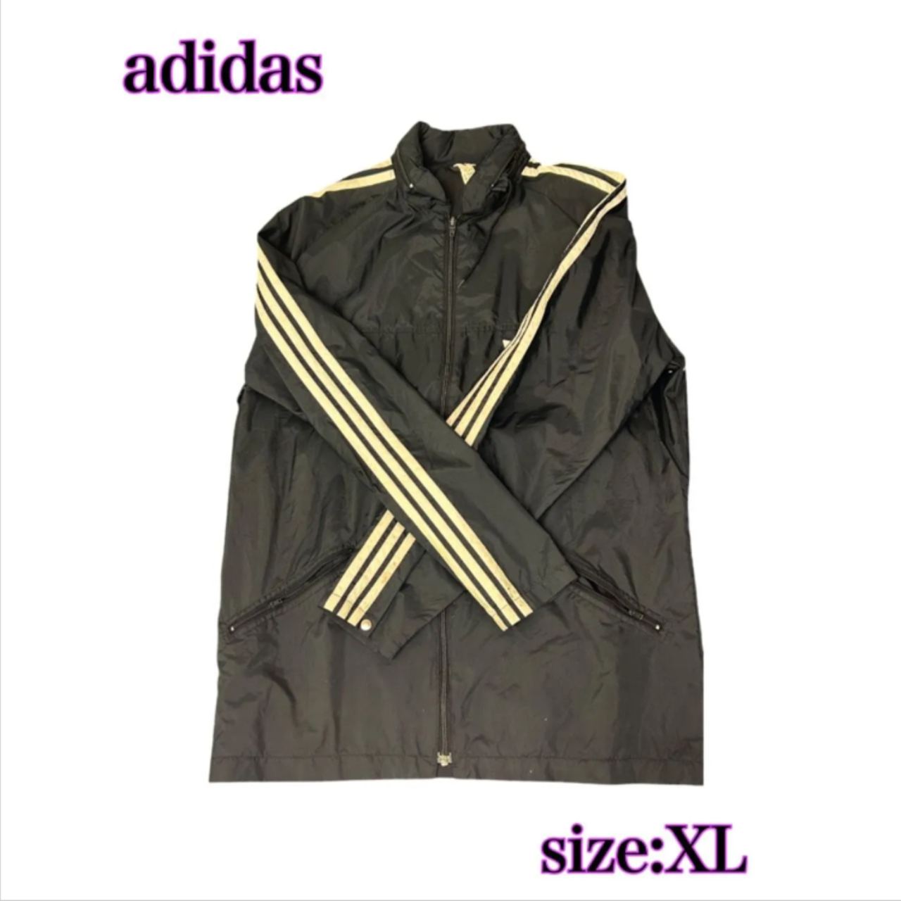 adidas ナイロンジャケット 黒 XL