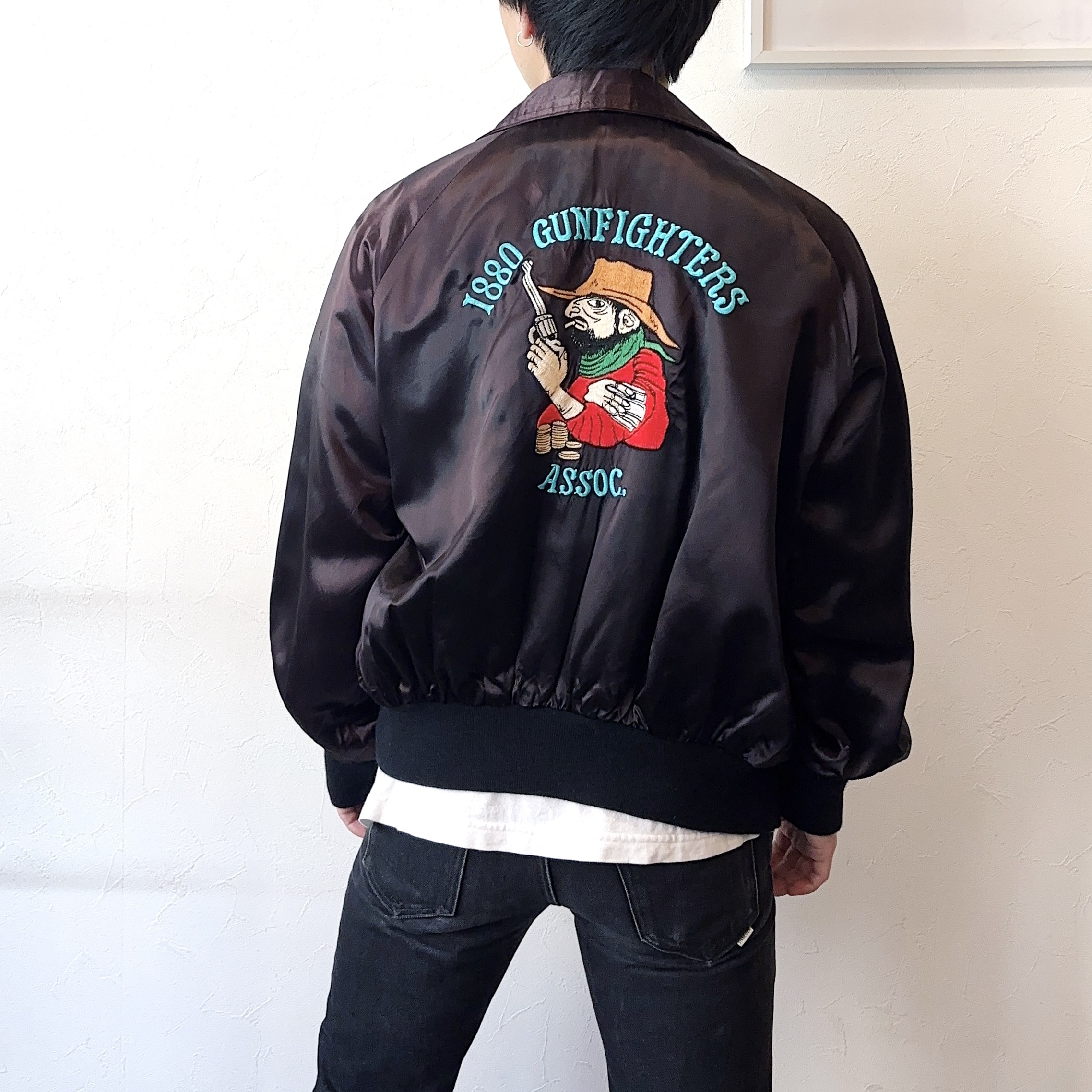 Vintage 80〜90's "1880 GUNFIGHTERS ASSOC." Satin Jacket の画像 3