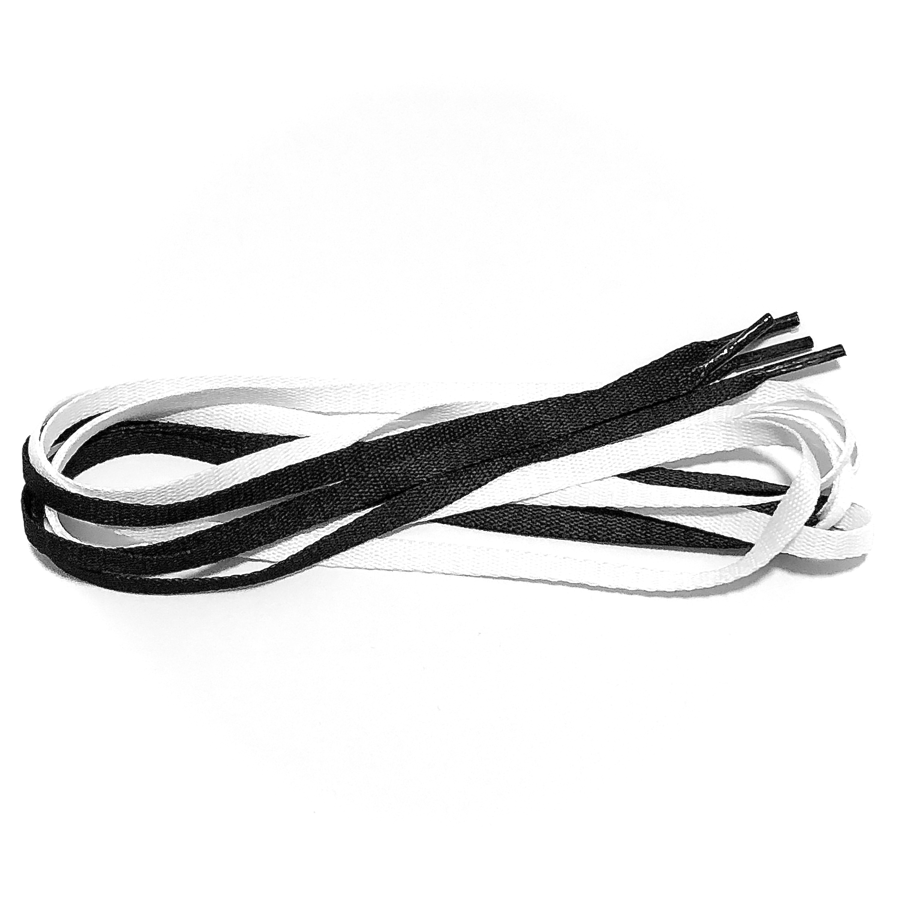 black and white flat laces