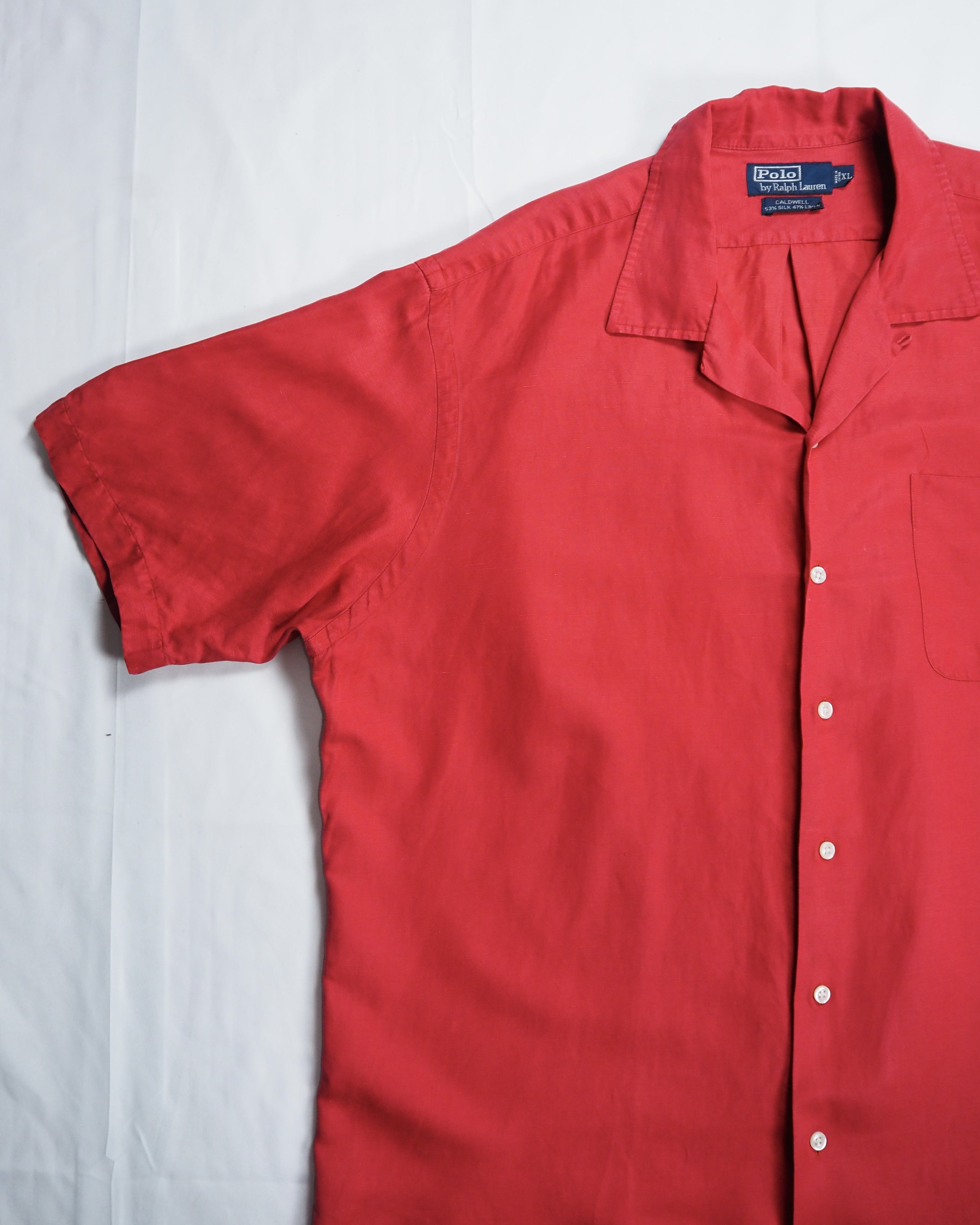 90’s Ralph Lauren シルク×リネン Caldwell レッド XL の画像 6