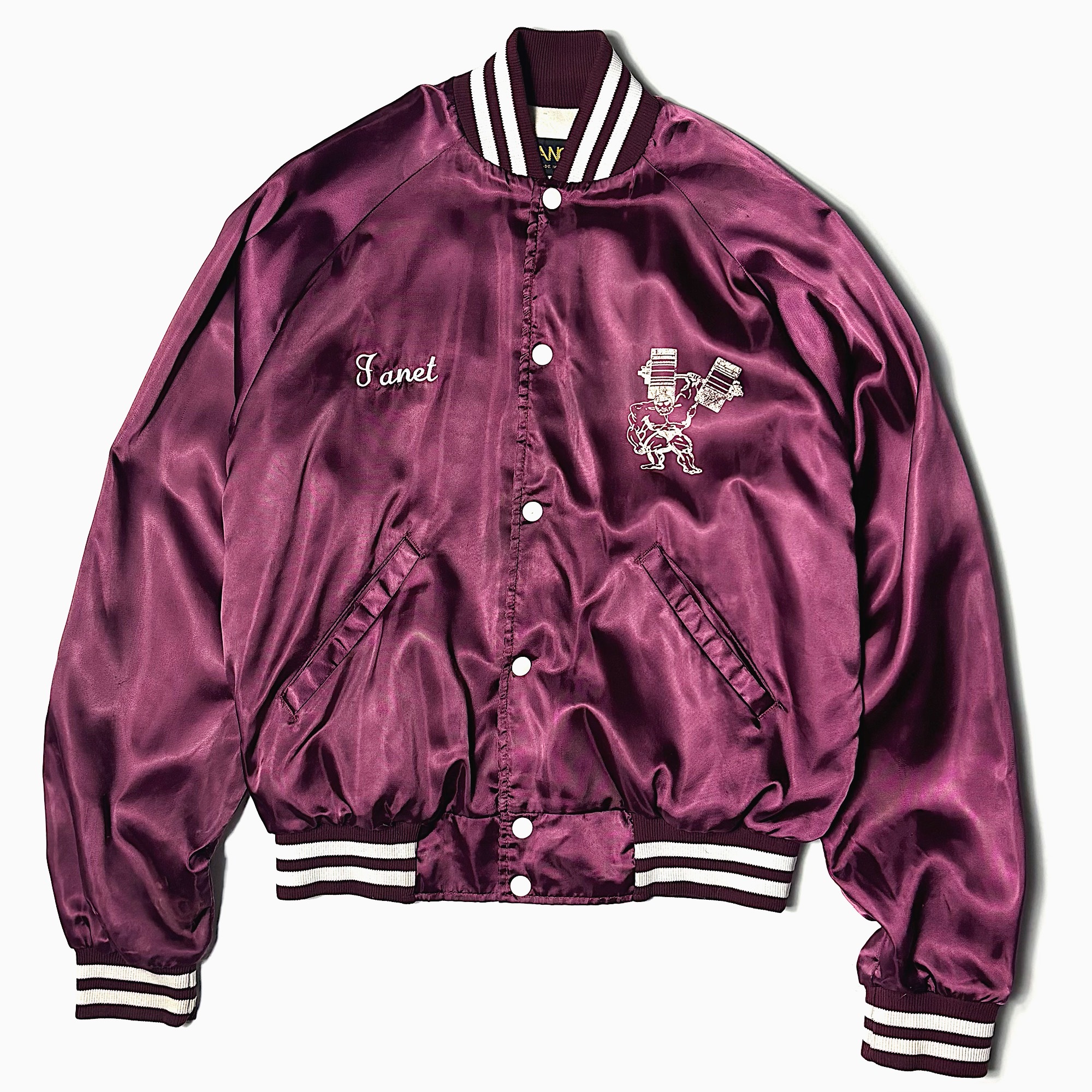Vintage 80〜90's【HANCO】"Greg Long's Gym" Satin Jacket の画像 2
