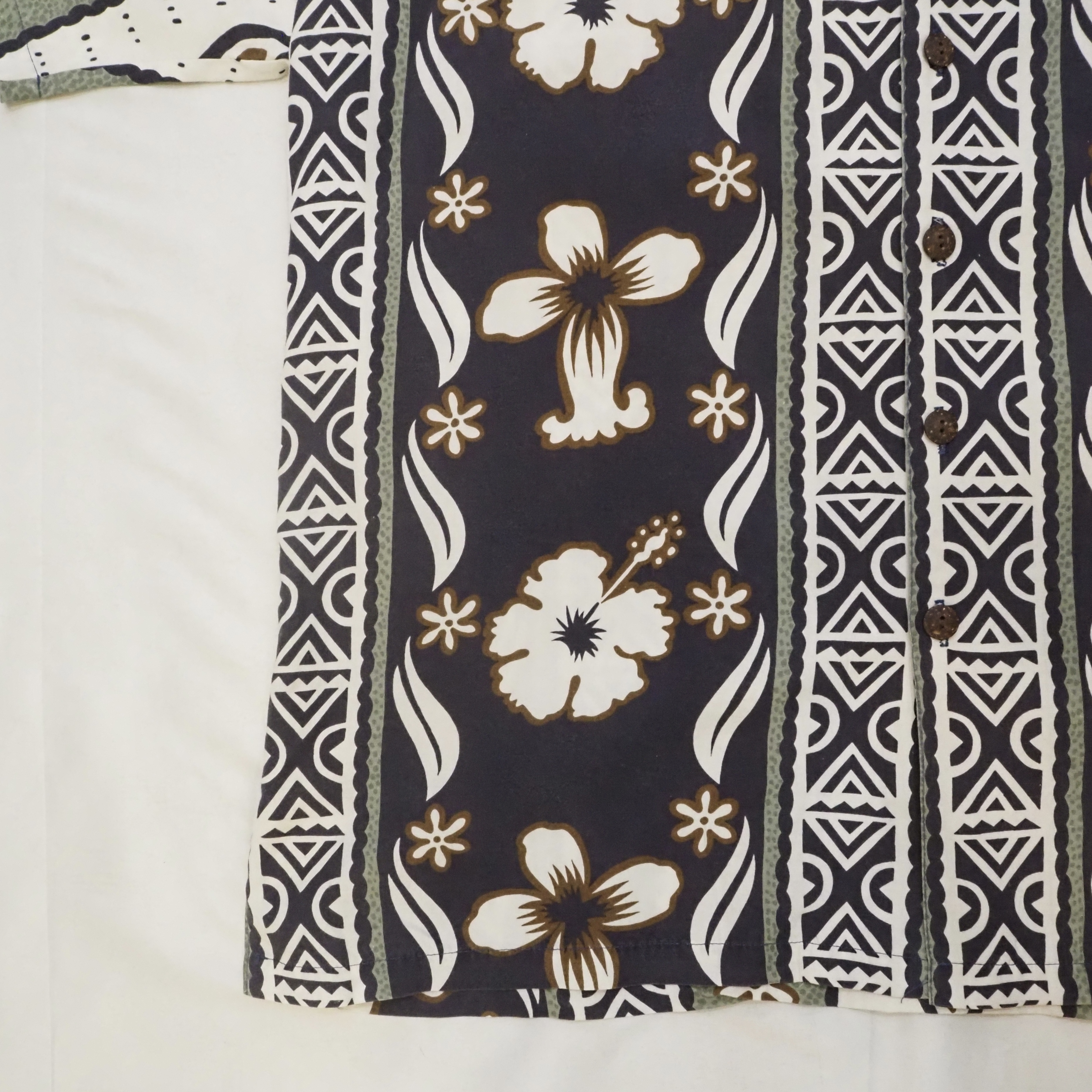 90’s Hawaiian Shirt Size L "Cotton Linen” の画像 4