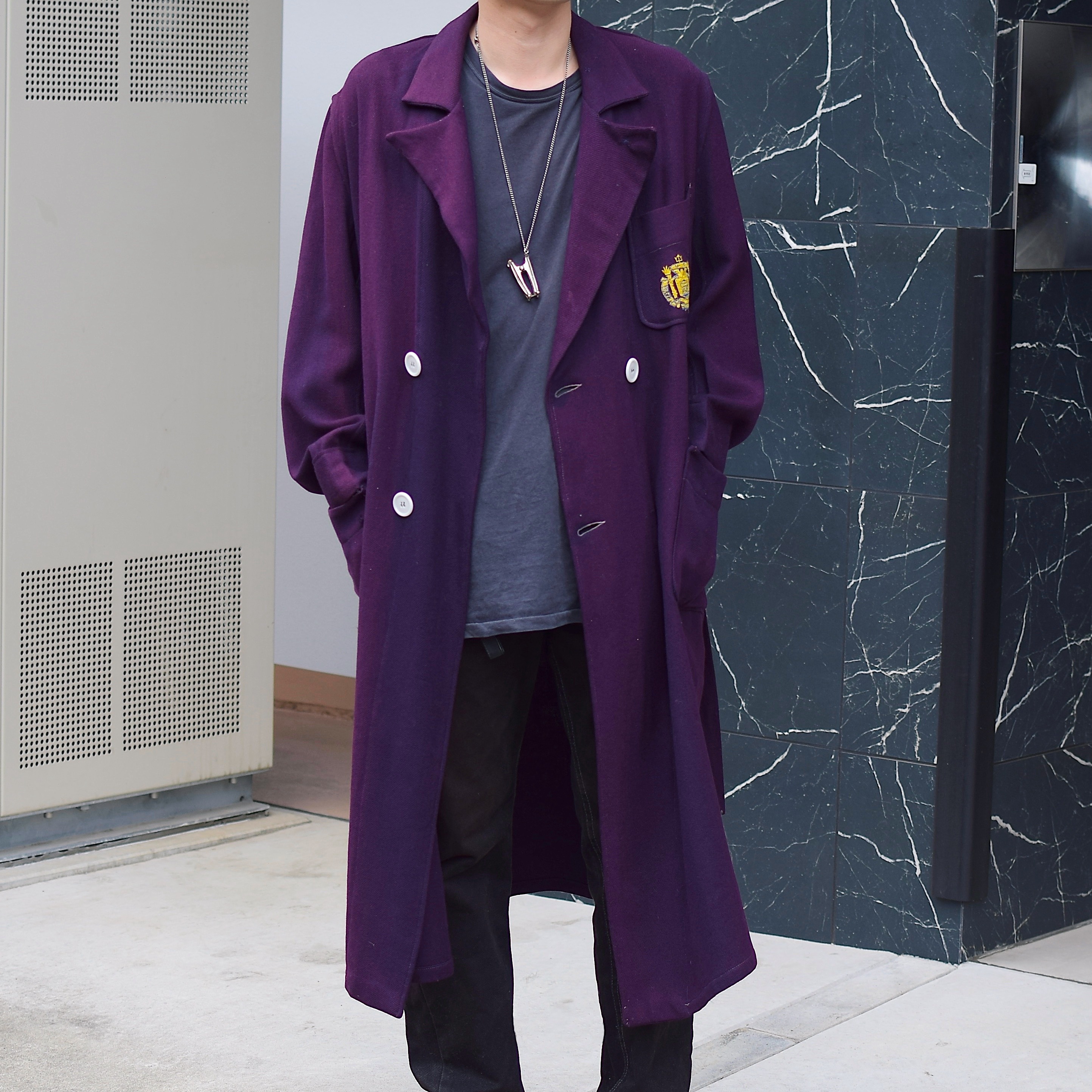 Vintage 60's【Parkella Flannel】Patched Gown Coat の画像 3