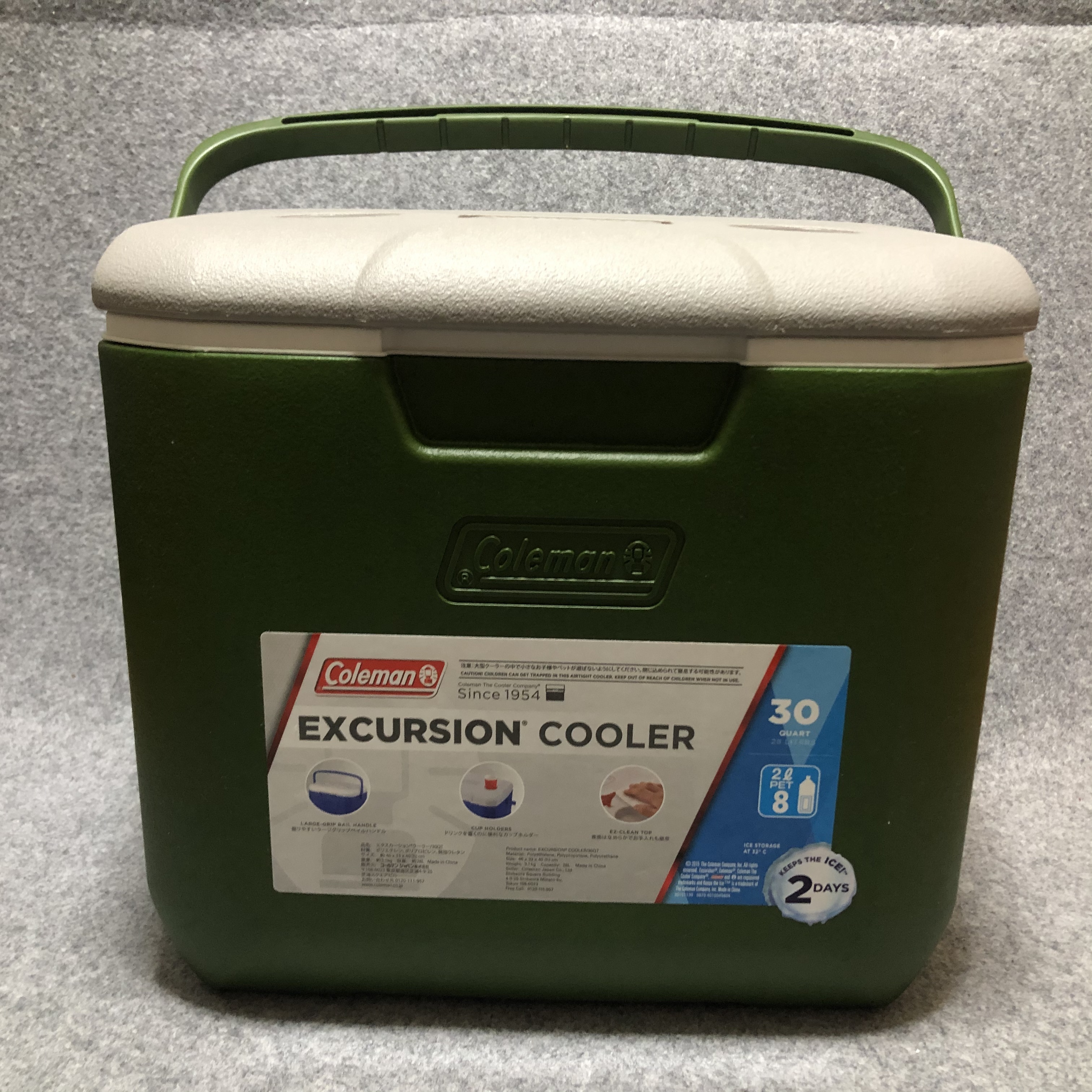 コールマン エクスカーションクーラー 30qt オリーブ グレー Outdoorfun