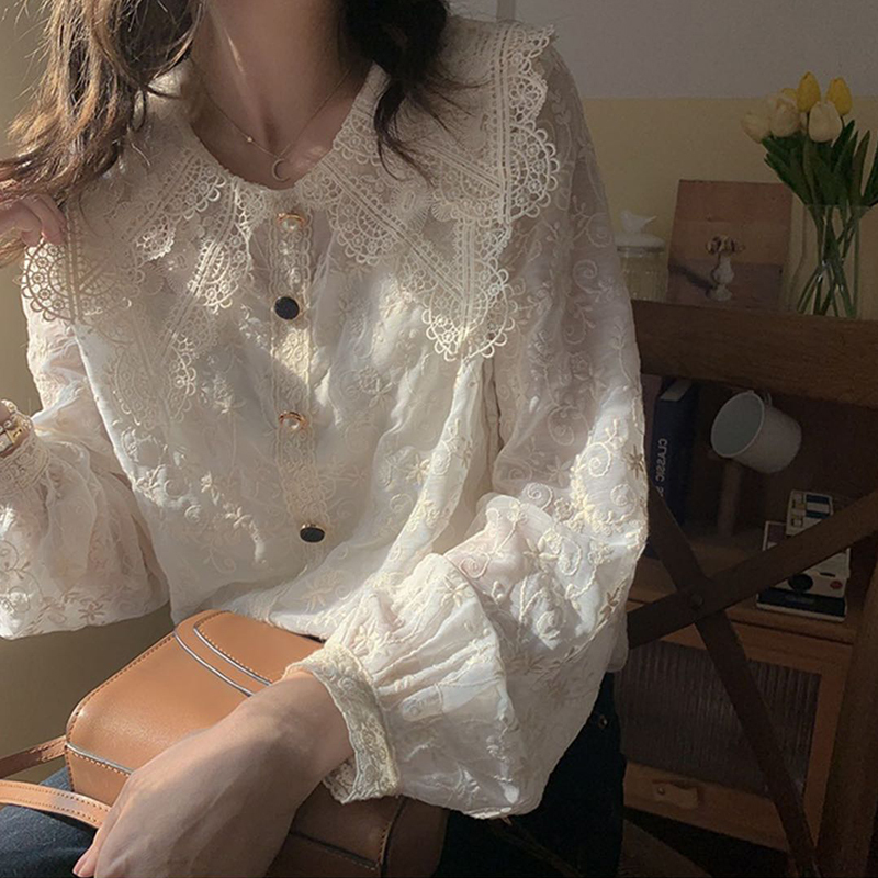 秋新作 ブラウス レディース シャツ ブラウス 韓国 ブラウス 春 秋 冬 オフィス シフォン ブラウス フリル ブラウス レース ブラウス 白 レディース 長袖 ブラウス 大人可愛い フォーマル ブラウス 韓国ファッション レディース トップス Viento