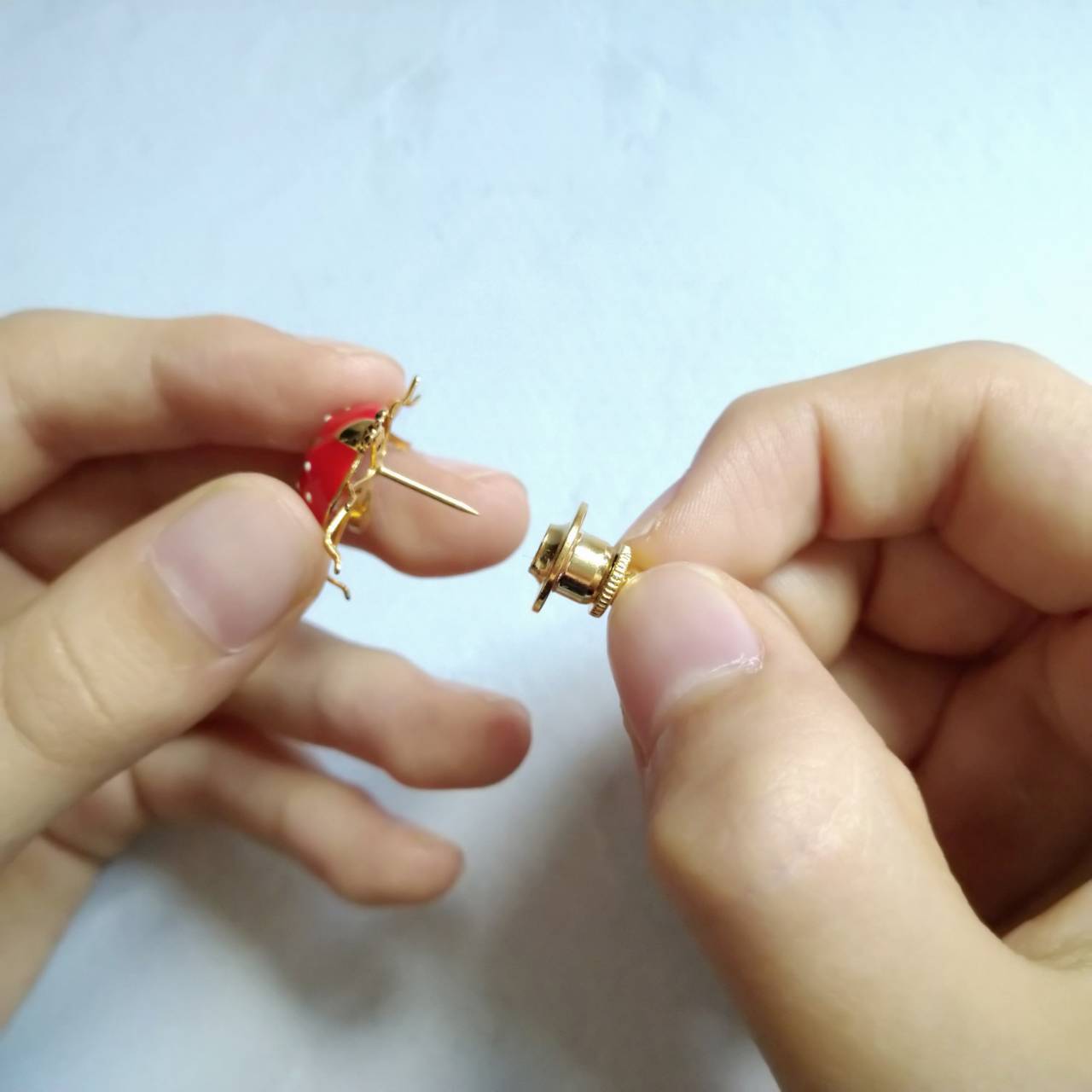 真っ赤な珊瑚のブローチ てんとう虫 珊瑚 サンゴ アクセサリー ブローチ とキャンドル 心地のよい生活 Gocochi ゴコチ