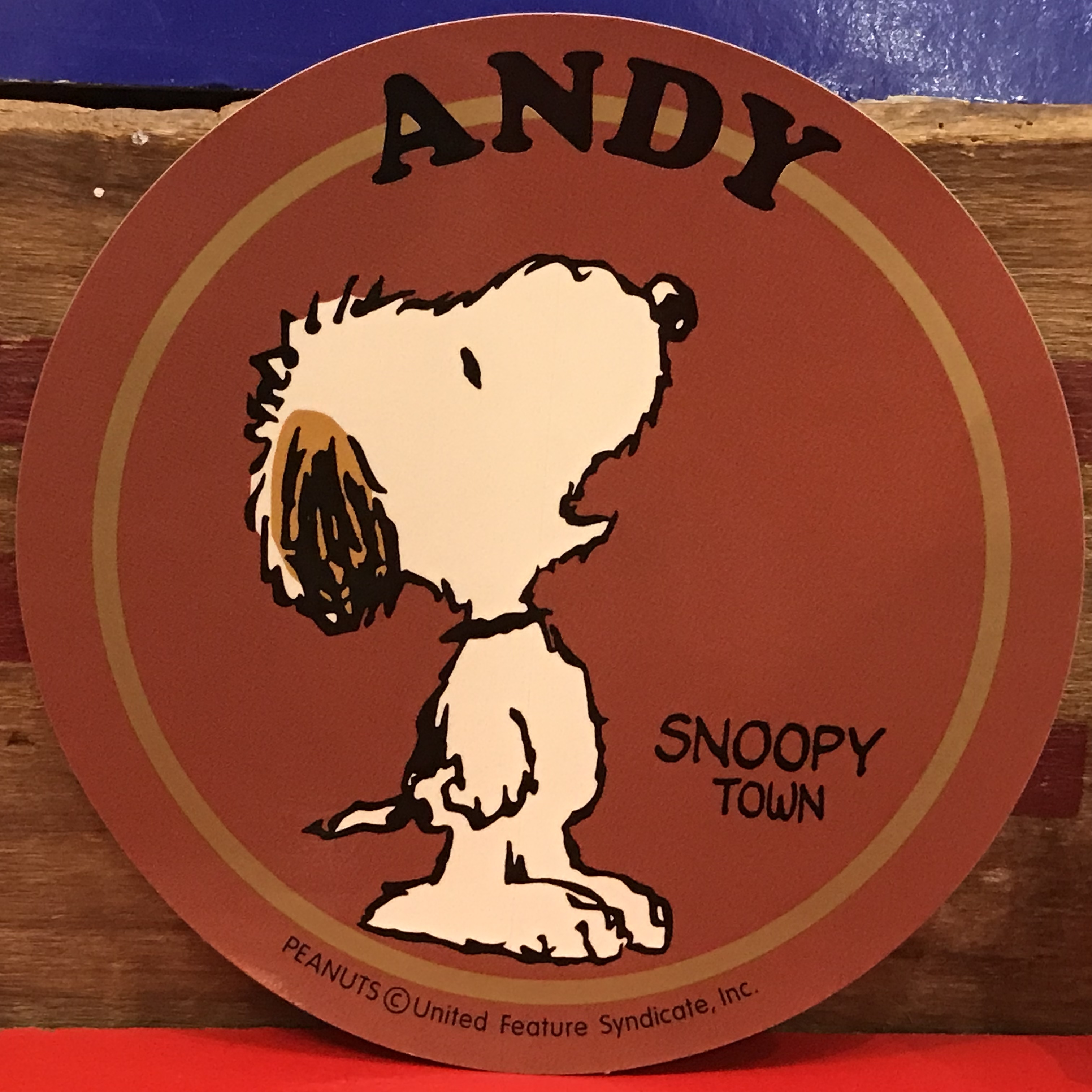 スヌーピー Peanuts アンディ 特大ステッカー 限定品 00年製 福岡 大名のおもちゃ屋 トイズヘッド