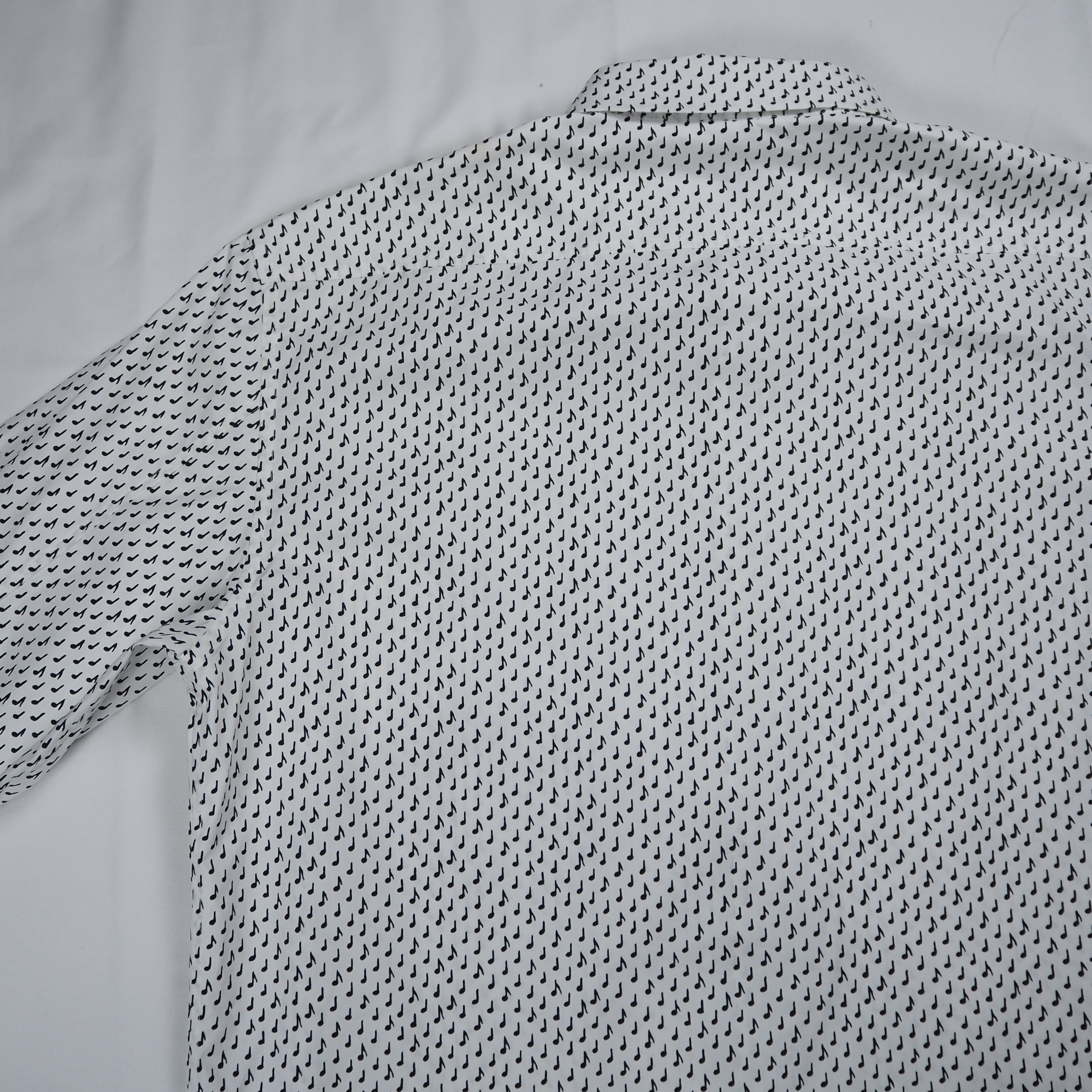 Yve Saint Laurent コットンシャツ 音符柄 イタリア製 の画像 12