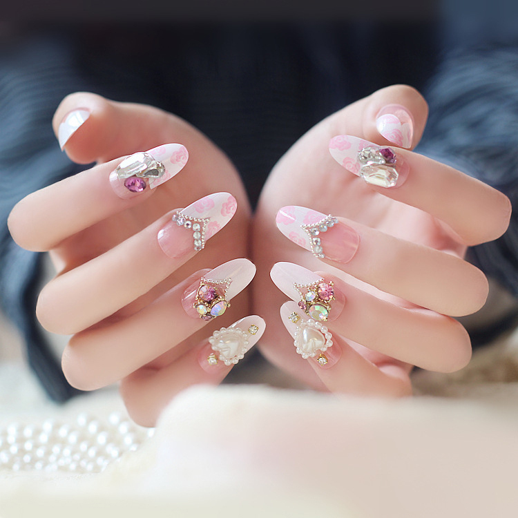 ネイルチップ ネイルシール つけ爪 ネイルアート 姫系 貼るだけ 簡単【nail-01】 | 毒いちご | 韓国ファッション