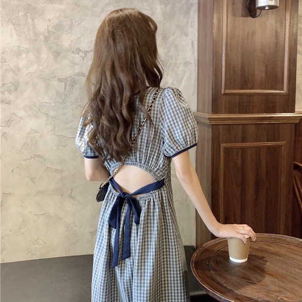 バックリボン ギンガムチェックワンピース レトロ 韓国系レディースファッション通販 Hanaco ハナコ バックリボン ギンガムチェックワンピース レトロ 韓国系レディースファッション通販 Hanaco ハナコ