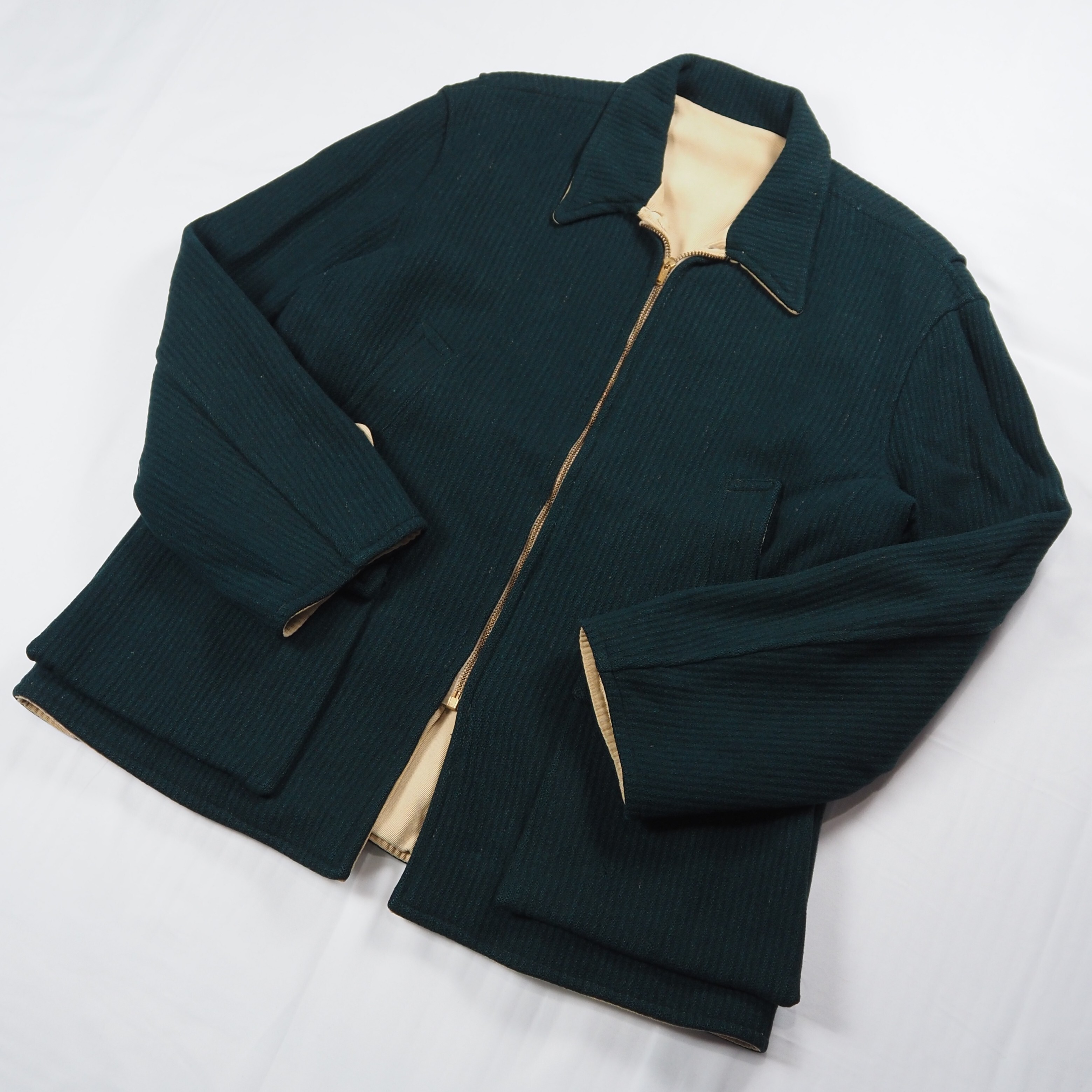 【9/23 20:00入荷】40's ウールジャケット リバーシブル グリーン の画像 3