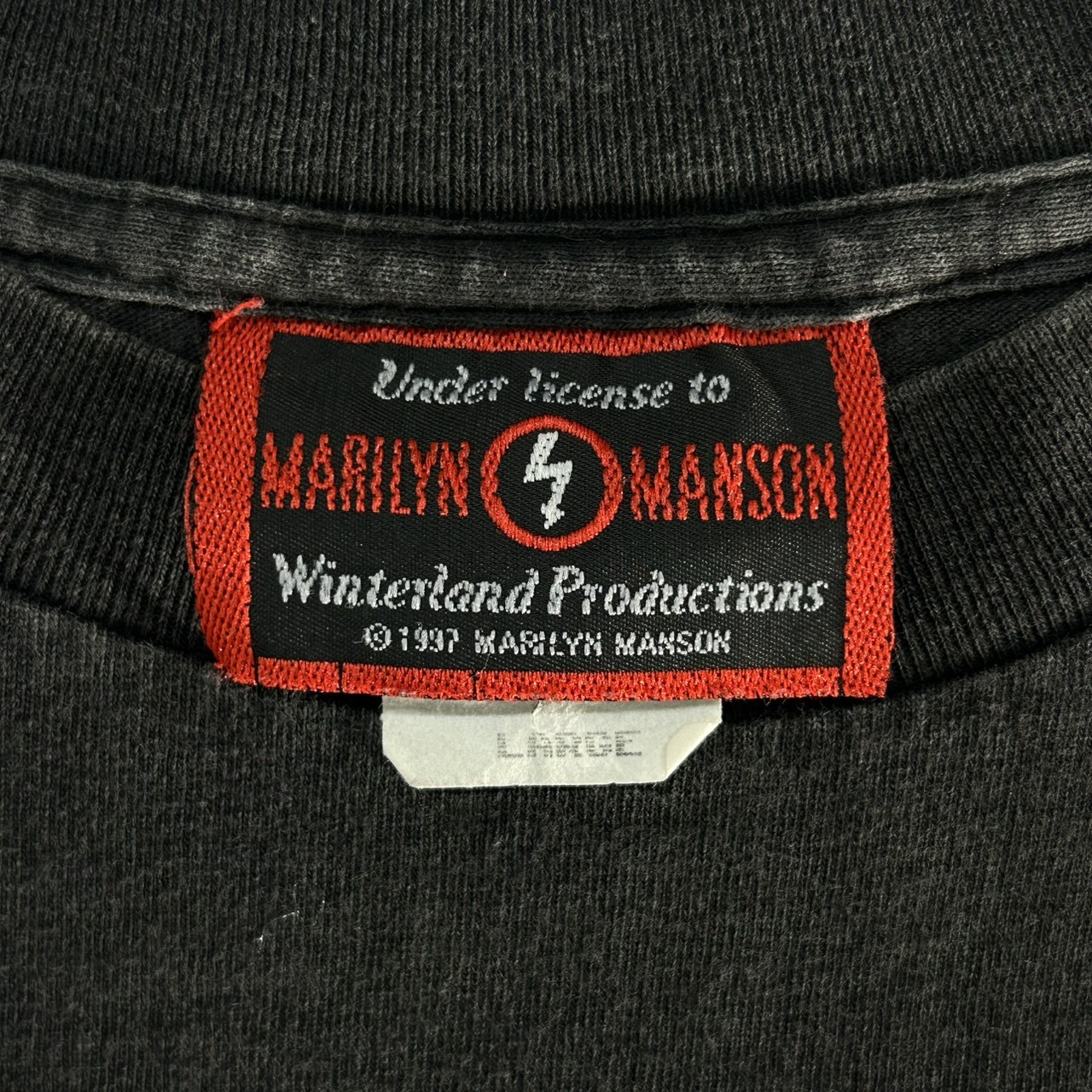 Marilyn Manson Embroidered Logo L/S T-Shirt Black L の画像 3
