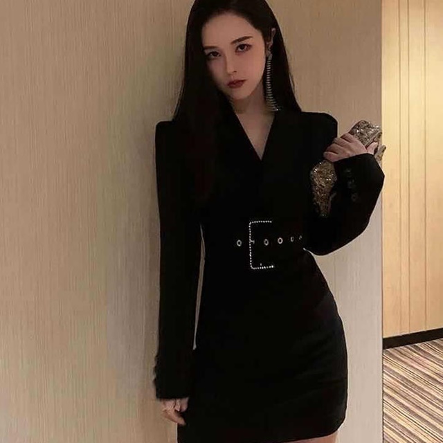 送料無料 ワンピース 冬 長袖 きれいめ 秋冬 パーティードレス 韓国 お呼ばれ 結婚式 二次会 代 30代 40代 ブラック Op 493iu Imagibune