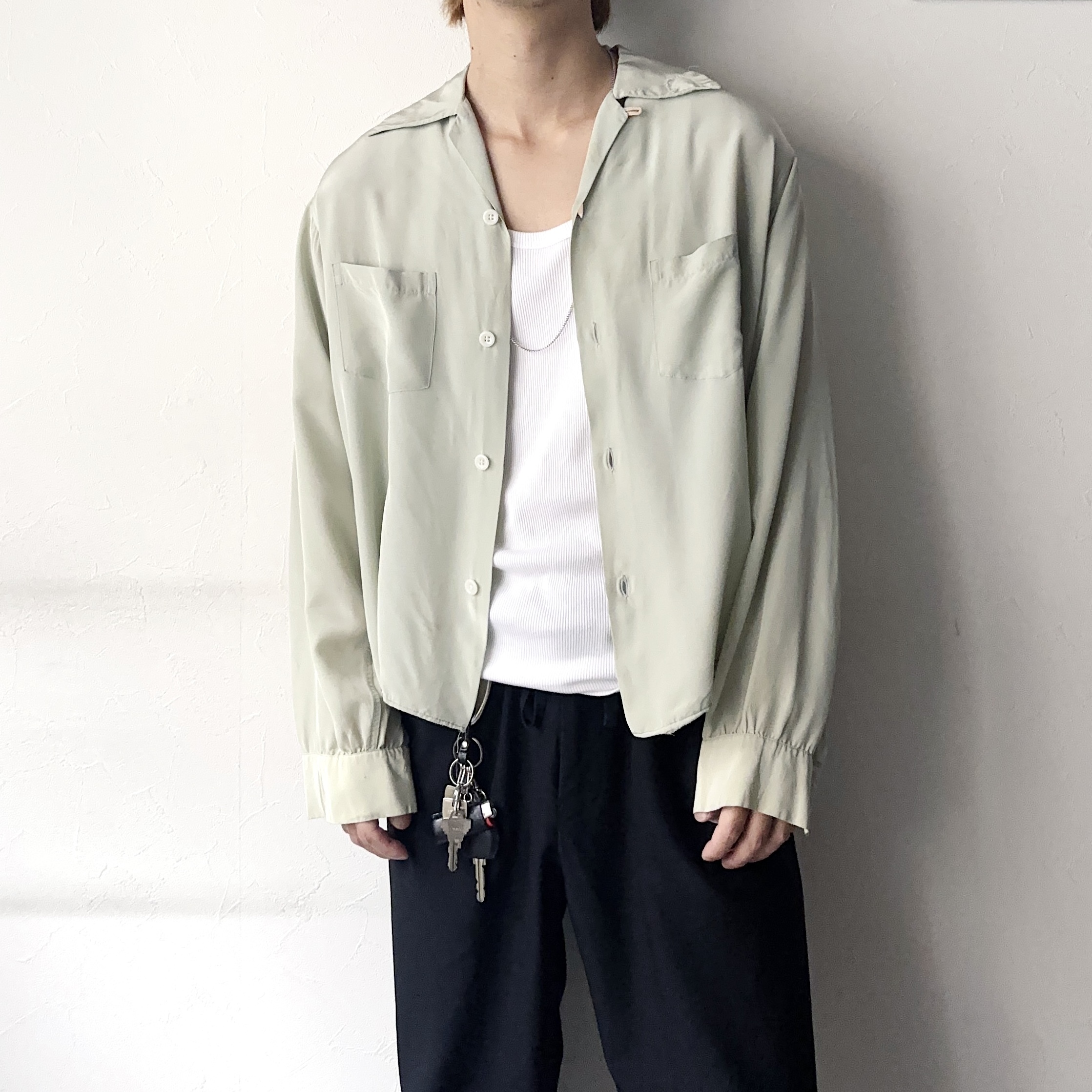 Vintage 40〜50's【Truval】Open Collar Nylon Acetate Shirt の画像 3