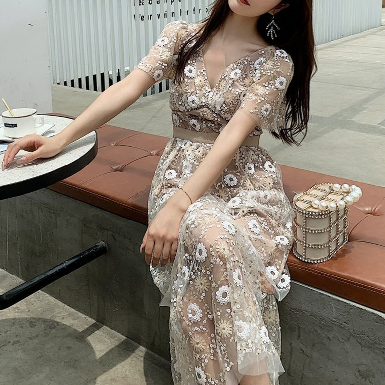 直売オンラインストア フラワーチュール Vネック レース フラワー ワンピース シルエットフラワーレース ワンピース フレ クリアランス大特価 Ssl Daikyogo Or Jp