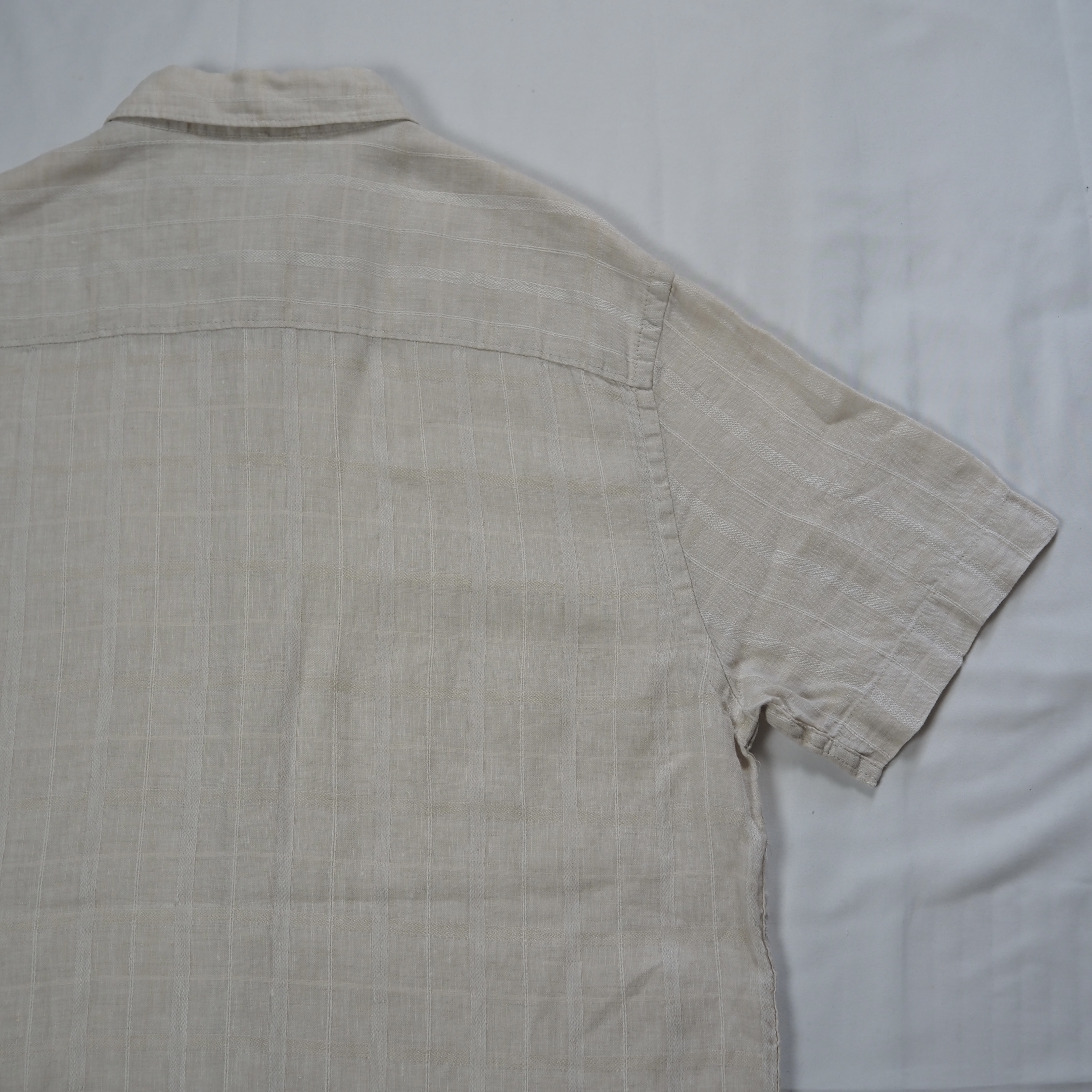 00’s Perry Ellis リネンシャツ Mサイズ チェック柄 の画像 14