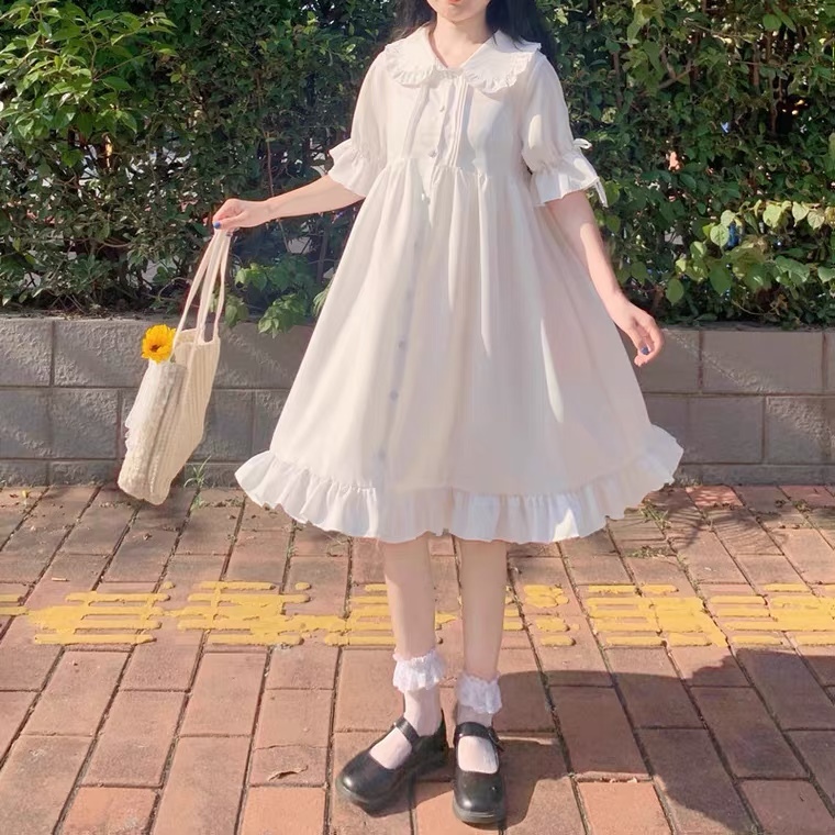 スウィートガーリー シンプルフリルワンピース B0278 Retro N スウィートガーリー シンプルフリルワンピース B0278 Retro N